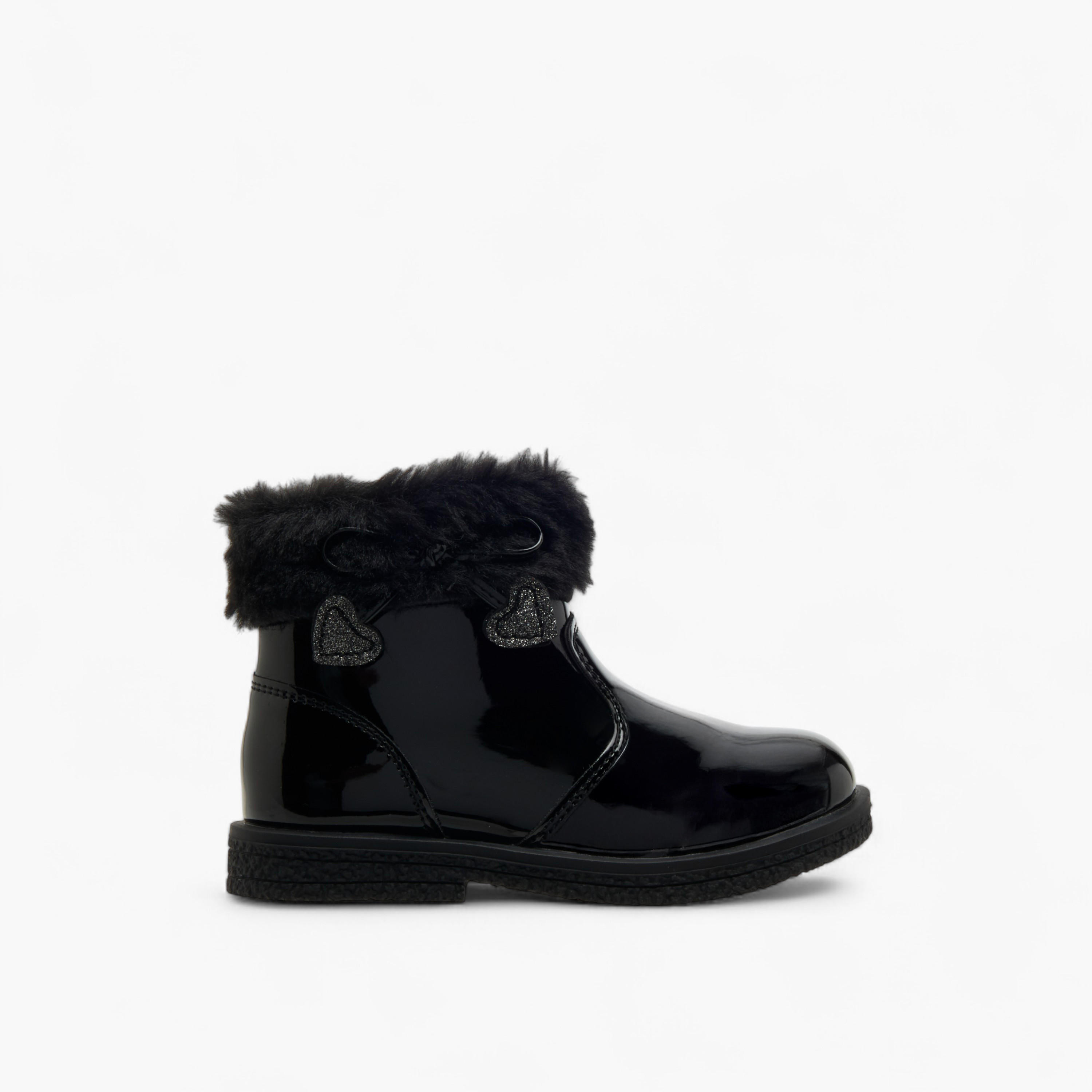 بوت طول الكاحل بزينة فرو للبنات من فلورا بيلا-girls-shoes-boots-image-3