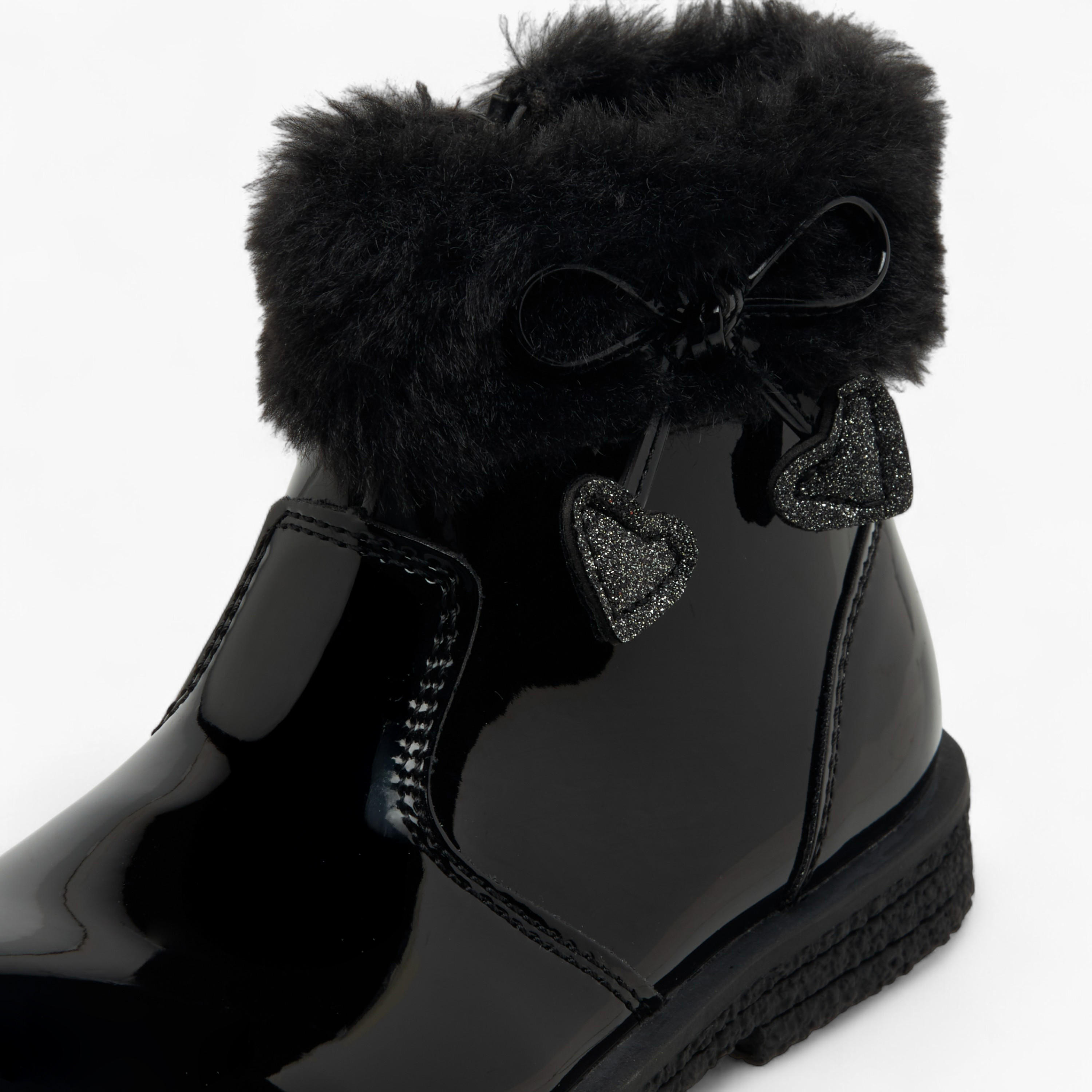 بوت طول الكاحل بزينة فرو للبنات من فلورا بيلا-girls-shoes-boots-image-4