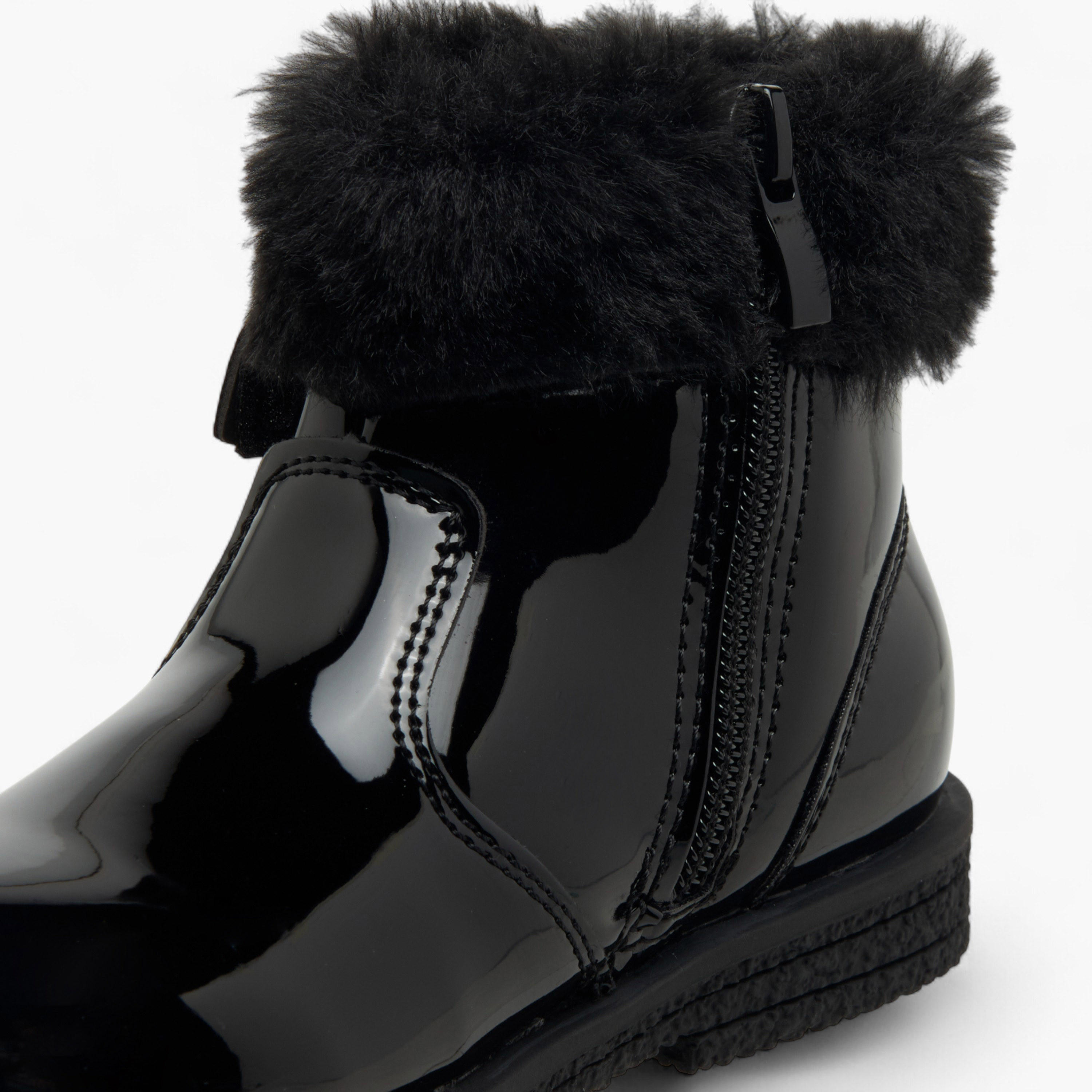 بوت طول الكاحل بزينة فرو للبنات من فلورا بيلا-girls-shoes-boots-image-5