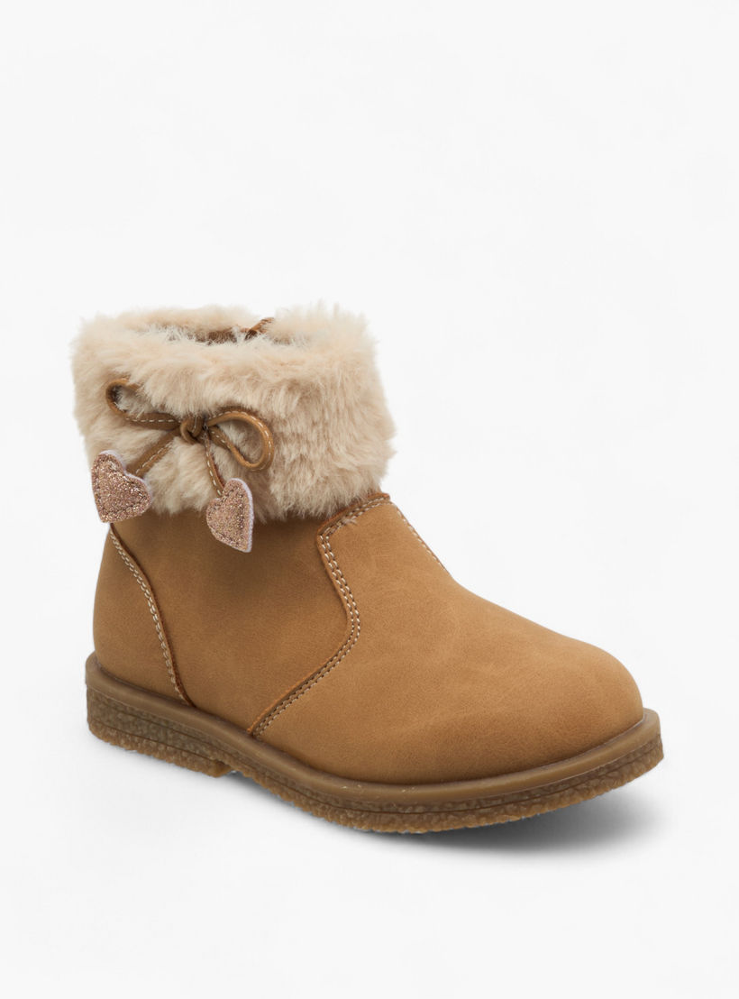 بوت طول الكاحل بزينة فرو للبنات من فلورا بيلا-girls-shoes-boots-image-2