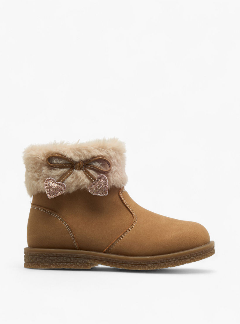 بوت طول الكاحل بزينة فرو للبنات من فلورا بيلا-girls-shoes-boots-image-3