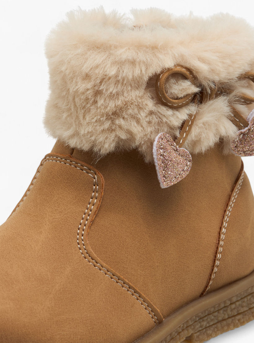 بوت طول الكاحل بزينة فرو للبنات من فلورا بيلا-girls-shoes-boots-image-4