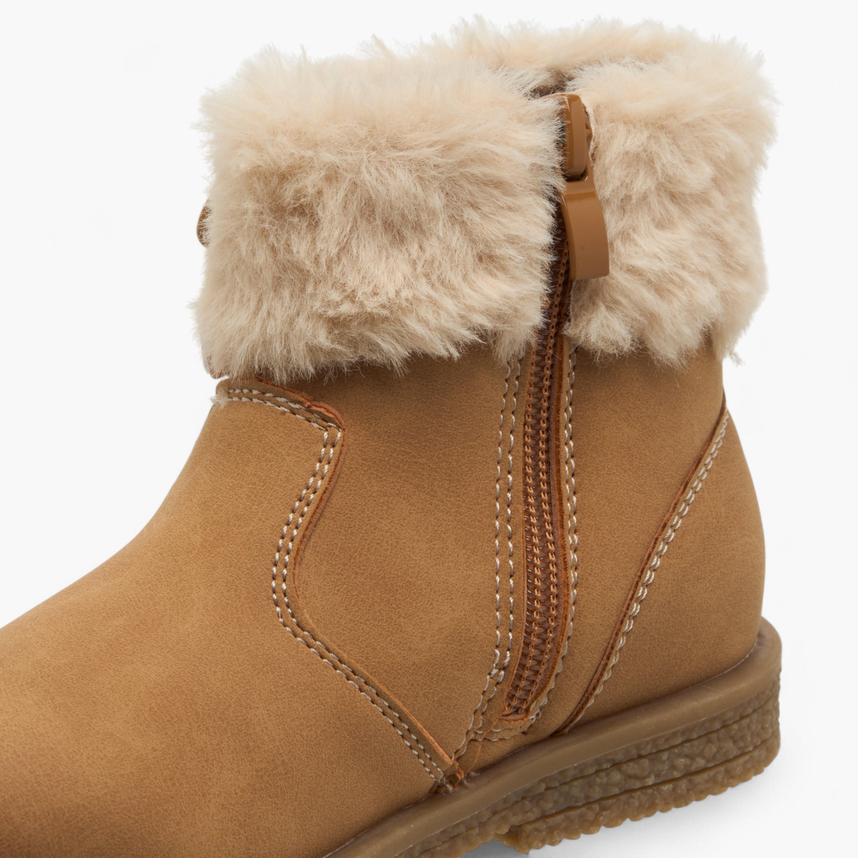 بوت طول الكاحل بزينة فرو للبنات من فلورا بيلا-girls-shoes-boots-image-5