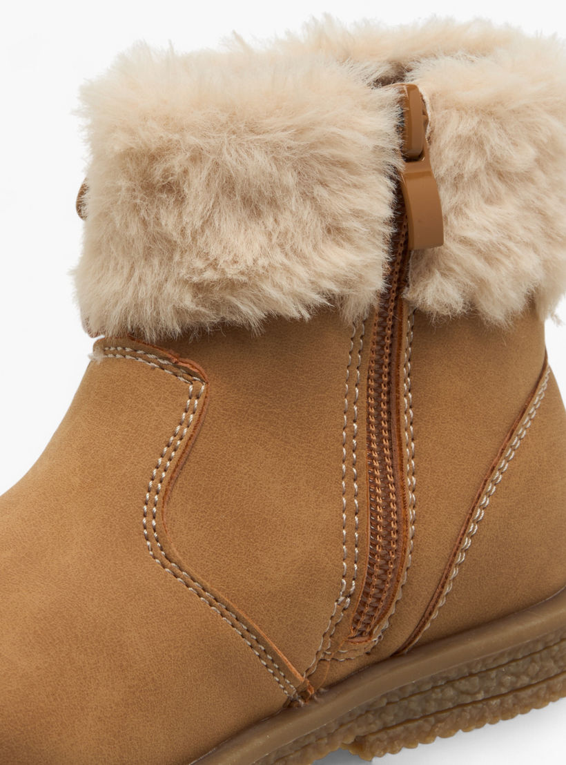 بوت طول الكاحل بزينة فرو للبنات من فلورا بيلا-girls-shoes-boots-image-5