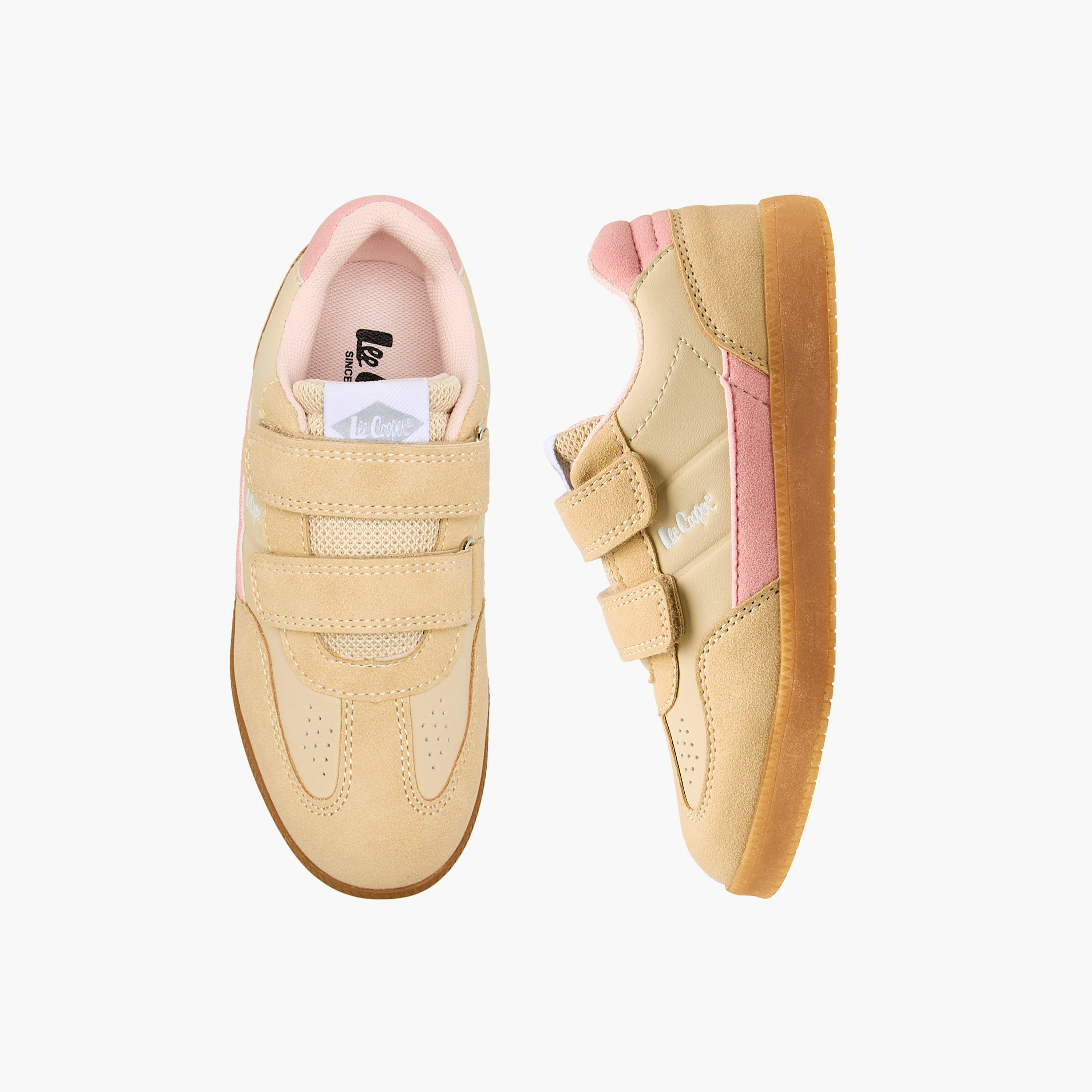 Lee Cooper Girls' Colourblock Sneakers with Hook and Loop Closure-girls-shoes-sneakers-image-1