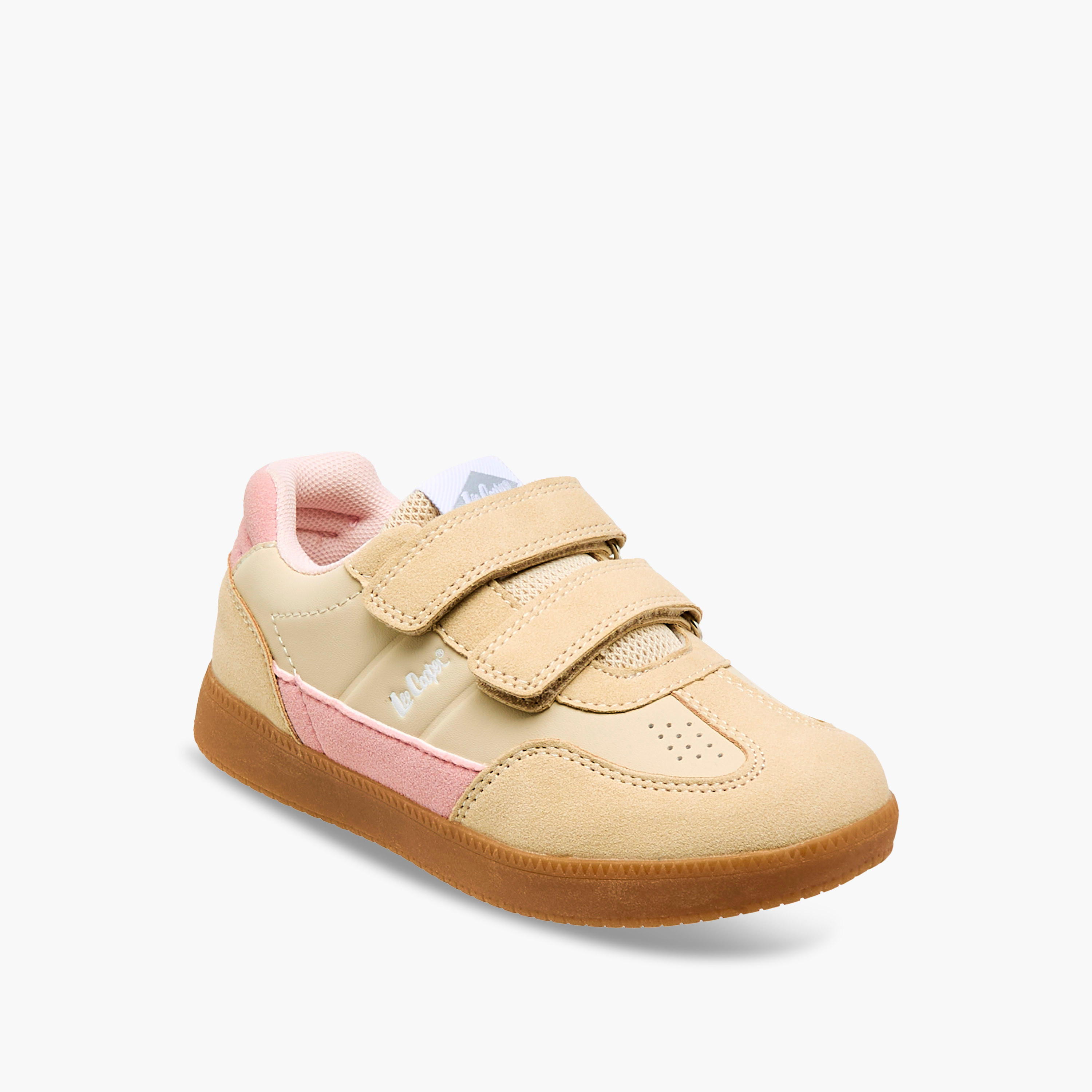 Lee Cooper Girls' Colourblock Sneakers with Hook and Loop Closure-girls-shoes-sneakers-image-2