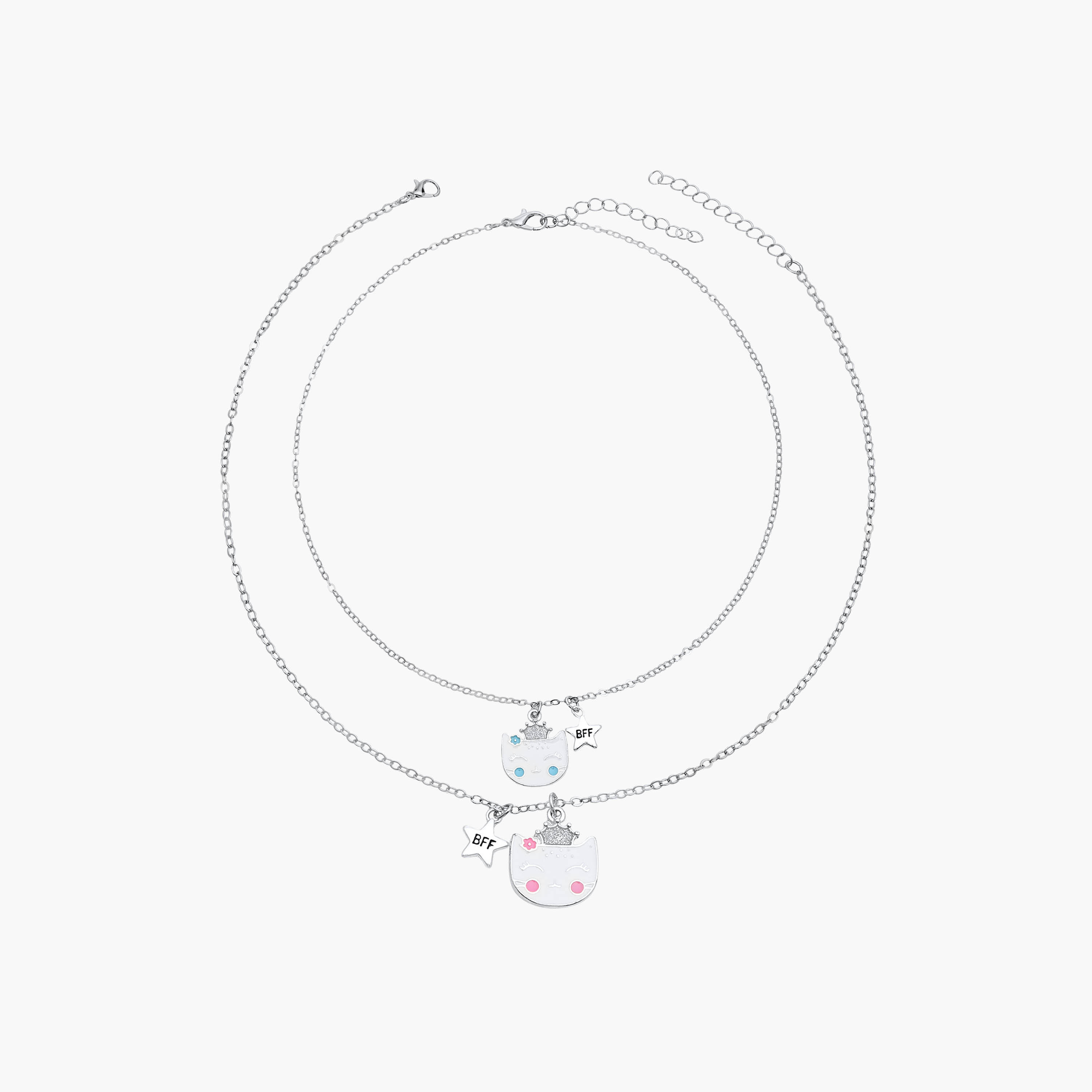 Flora Bella Cat Pendant BFF Necklace - Set of 2-girls-accessories-jewellery-image-1