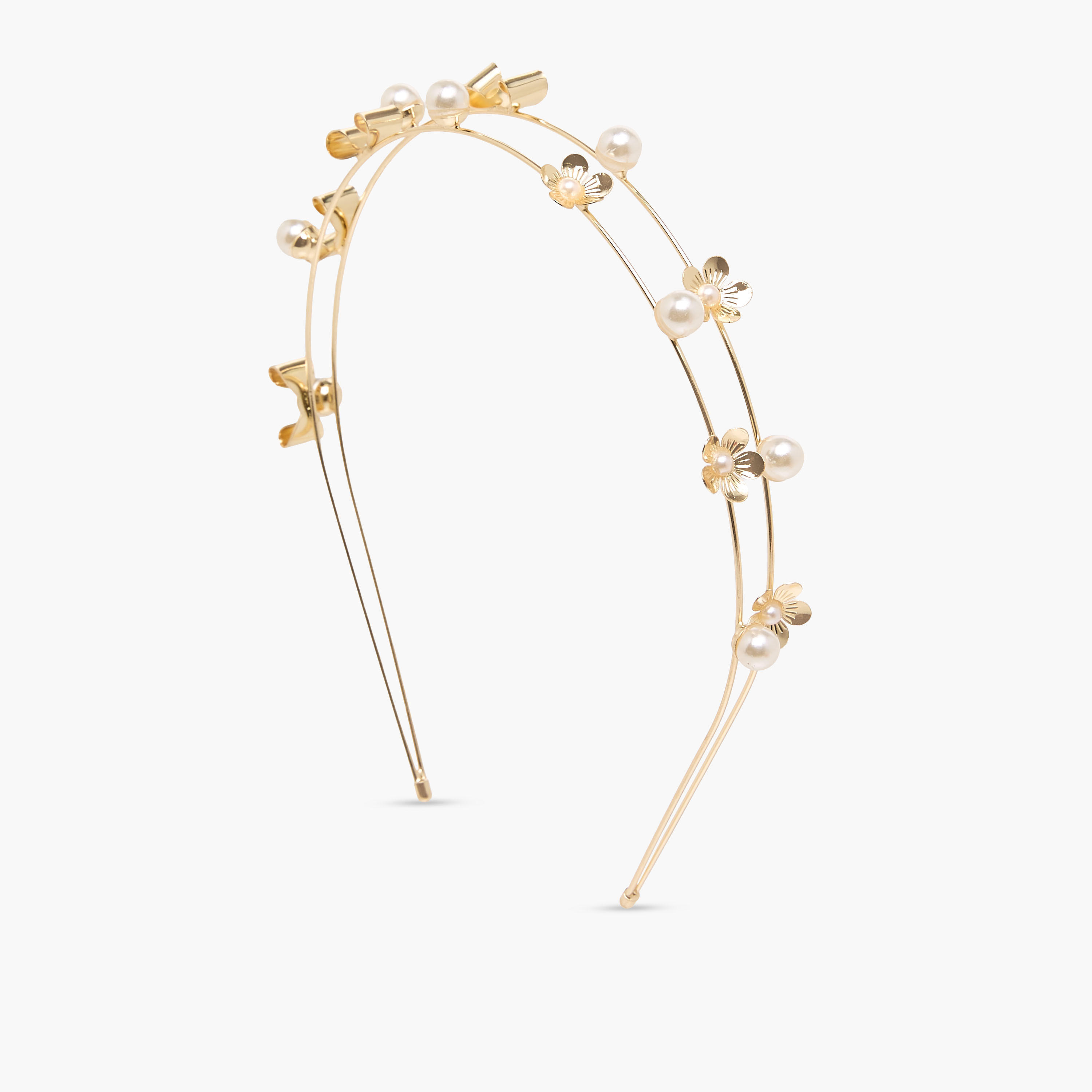 طوق شعر بزخارف زهور ولؤلؤ من فلورا بيلا-girls-accessories-hairaccessories-image-2