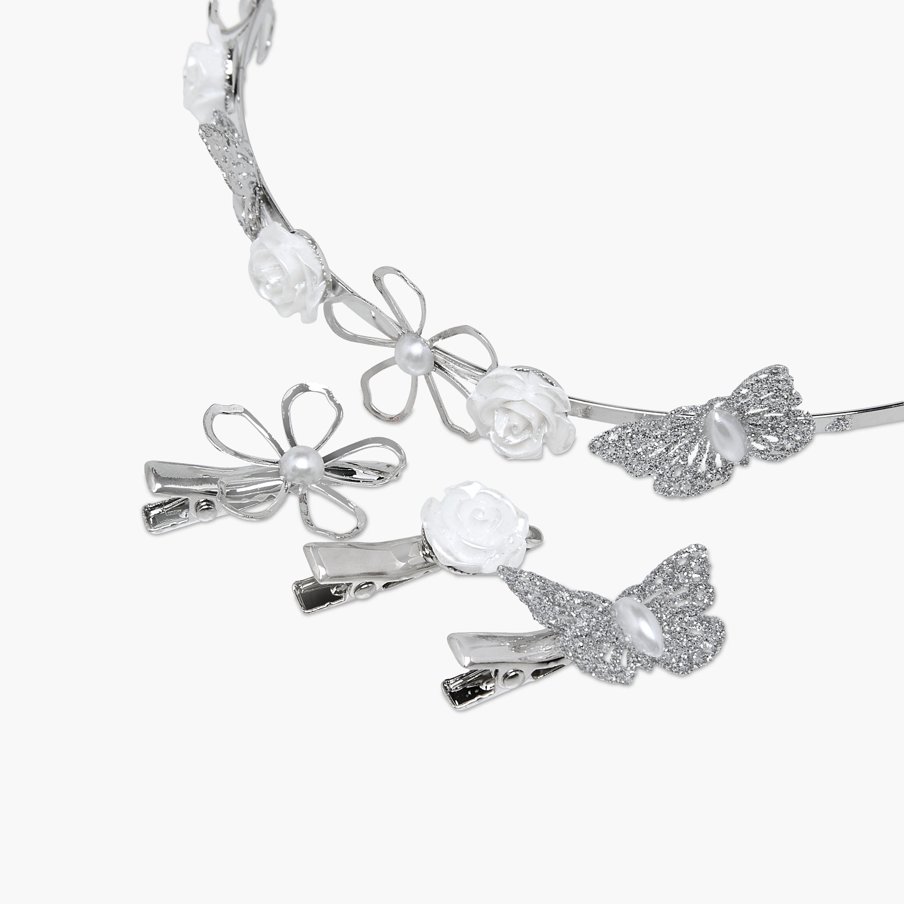 شريطة ومشابك شعر مزينة من فلورا بيلا - عبوة 4 قطع-girls-accessories-hairaccessories-image-6