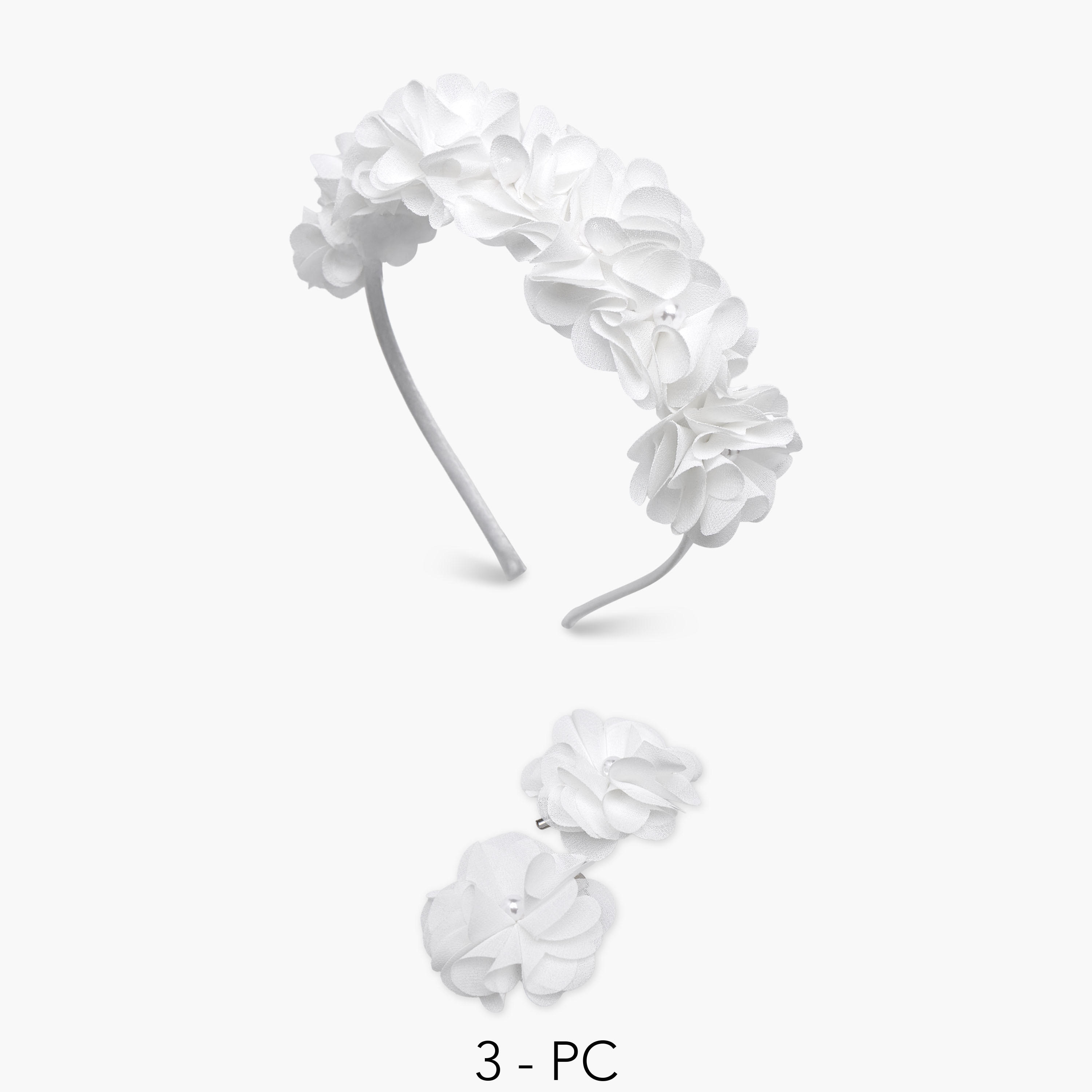 شريطة شعر مع مشابك من فلورا بيلا - طقم 3 قطع-girls-accessories-hairaccessories-image-1