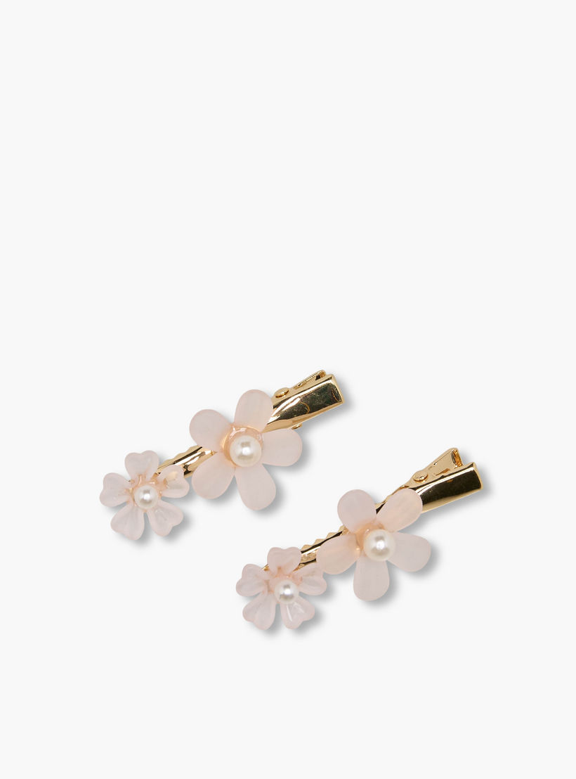 طوق ومشابك شعر بتزيينات زهرية من فلورا بيلا - مجموعة من 3 قطع-girls-accessories-hairaccessories-image-5