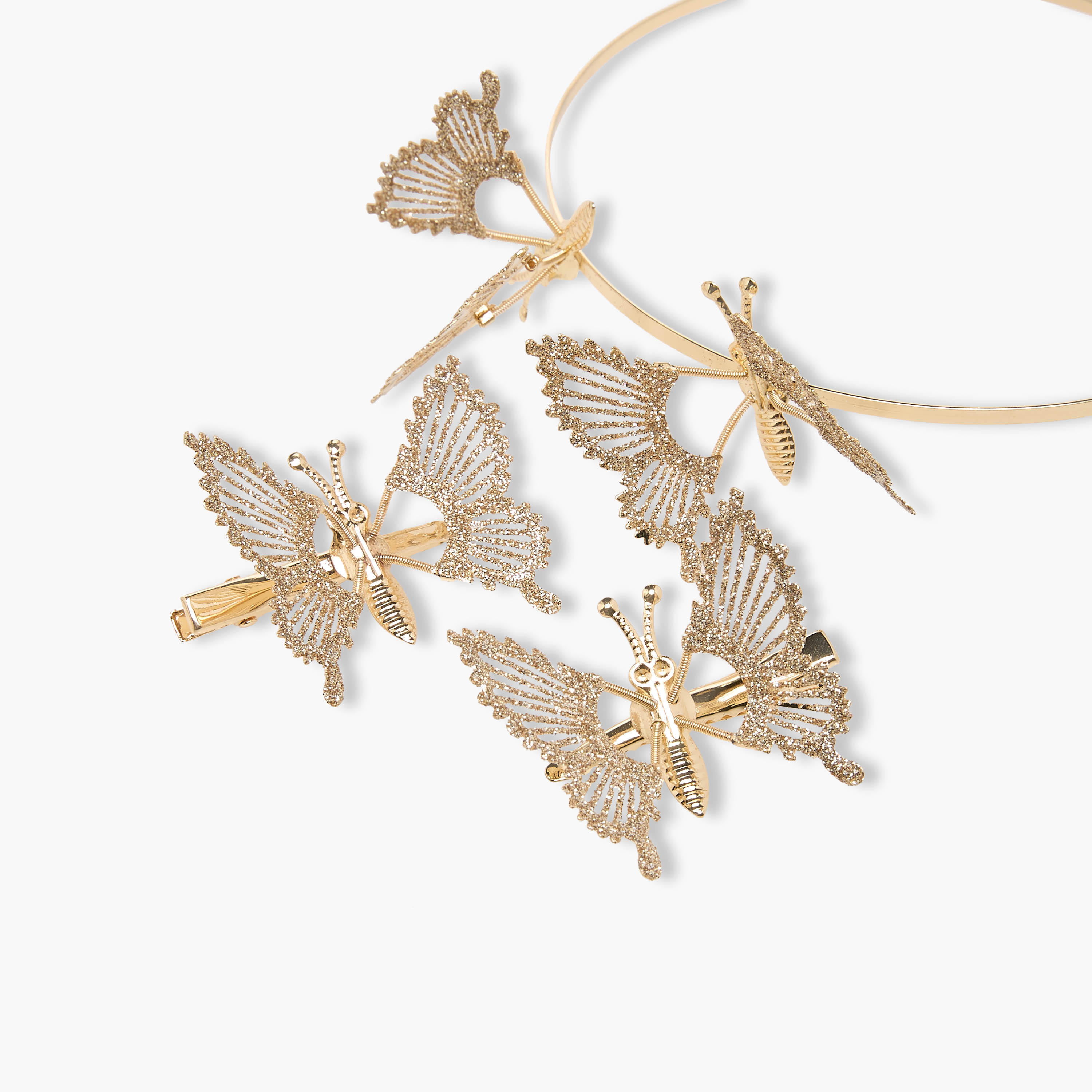 Pack of 3 Flora Bella Hairband and Hair Clip with Butterfly Embellishment-girls-accessories-hairaccessories-image-6