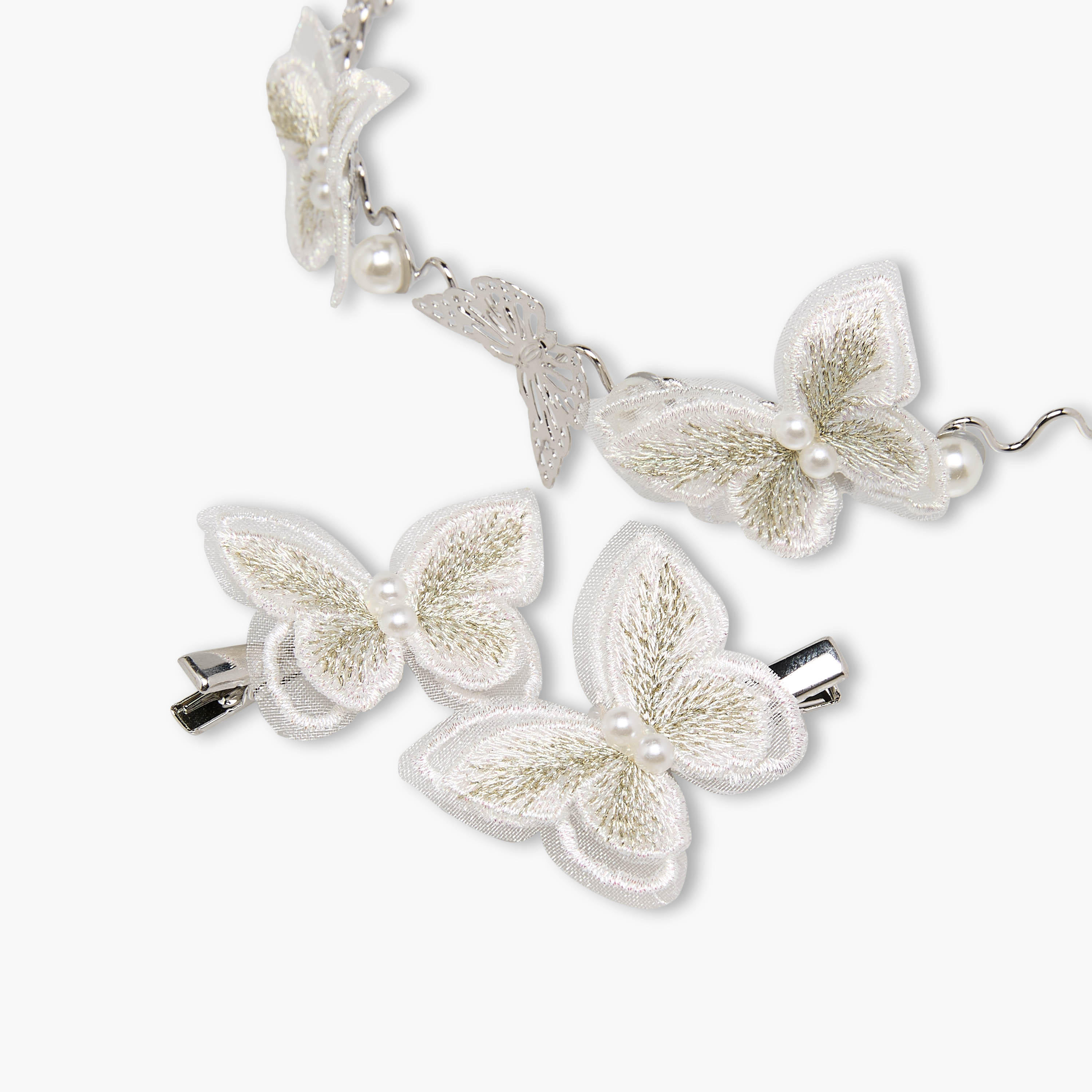 Pack of 3 Flora Bella Hairband and Hair Clip with Butterfly Embellishment-girls-accessories-hairaccessories-image-6