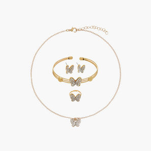 Set of 4 Flora Bella Jewellery Set with Embellished Butterfly Design-girls-accessories-jewellery-image-1