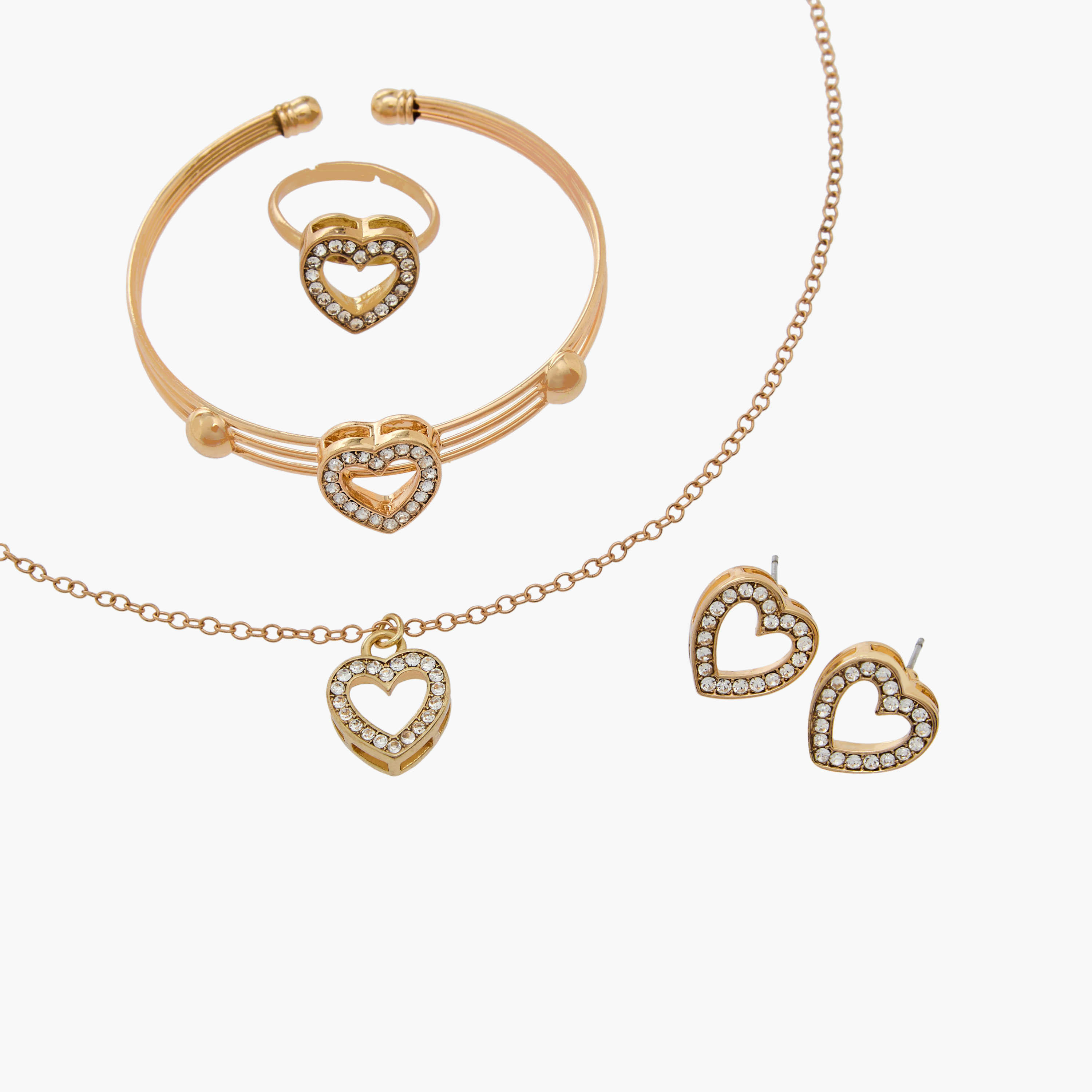 Set of 4 Flora Bella Jewellery Set with Embellished Heart Design-girls-accessories-jewellery-image-5