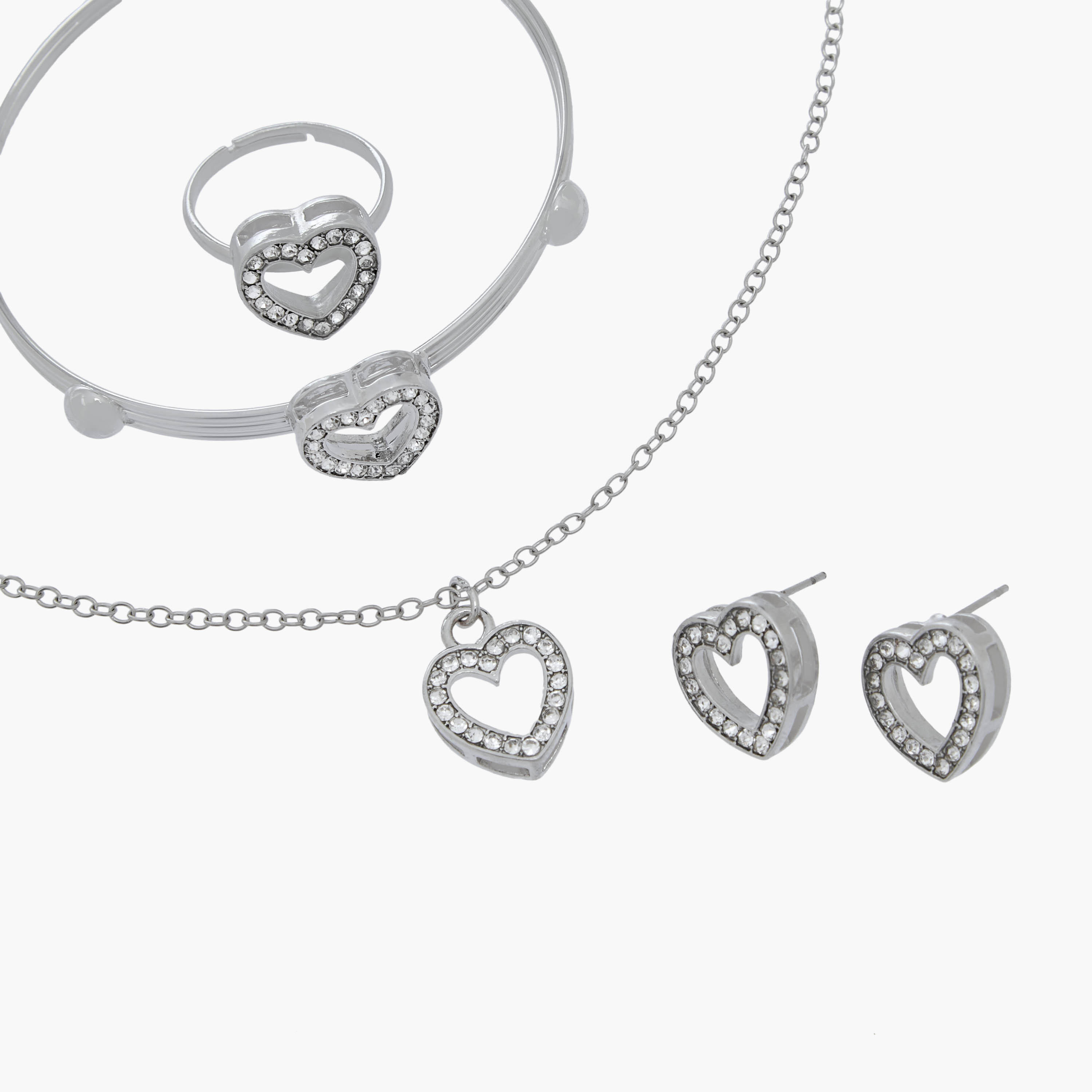 Set of 4 Flora Bella Jewellery Set with Embellished Heart Design-girls-accessories-jewellery-image-6