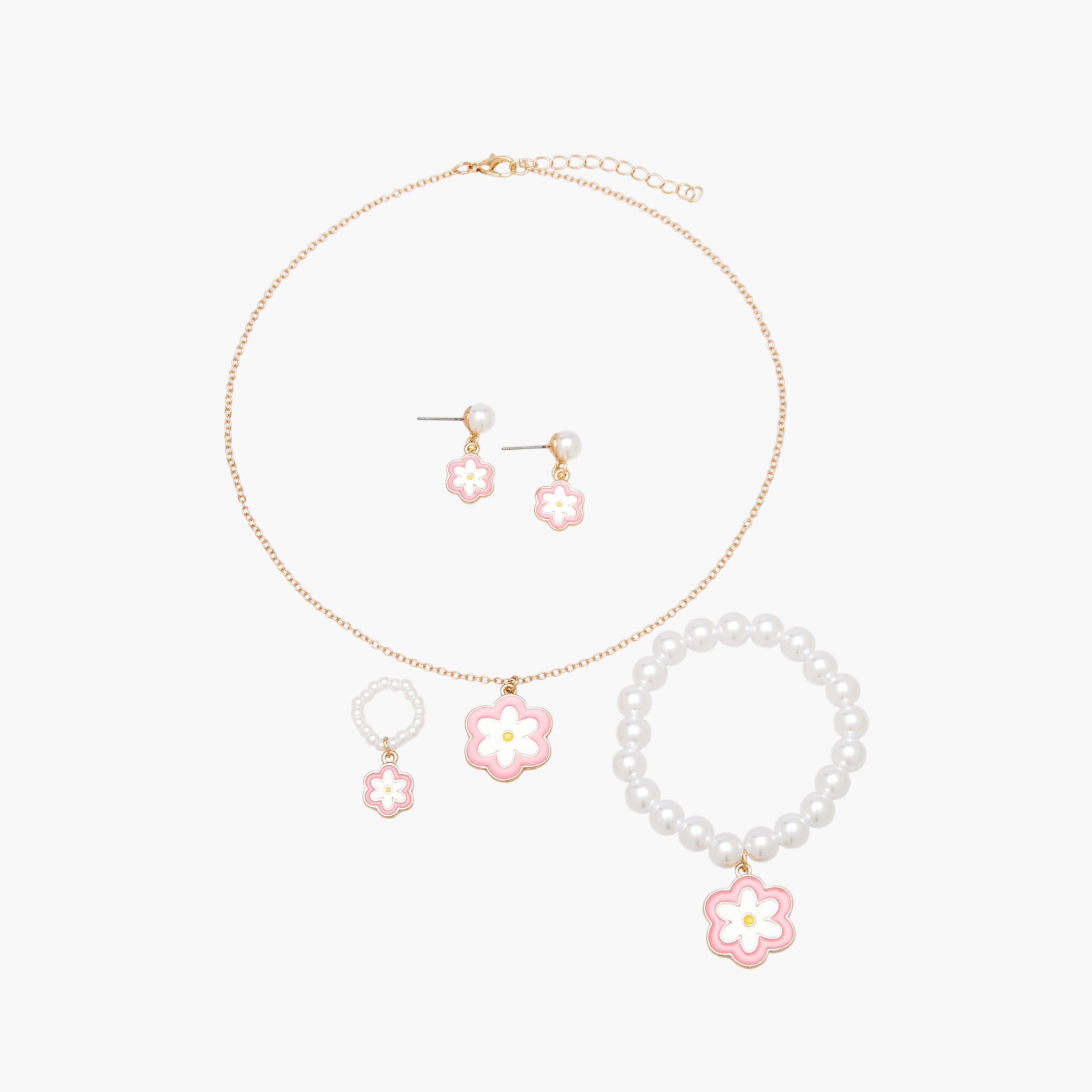 طقم مجوهرات بدلاية على شكل زهرة من فلورا بيلا-girls-accessories-jewellery-image-1