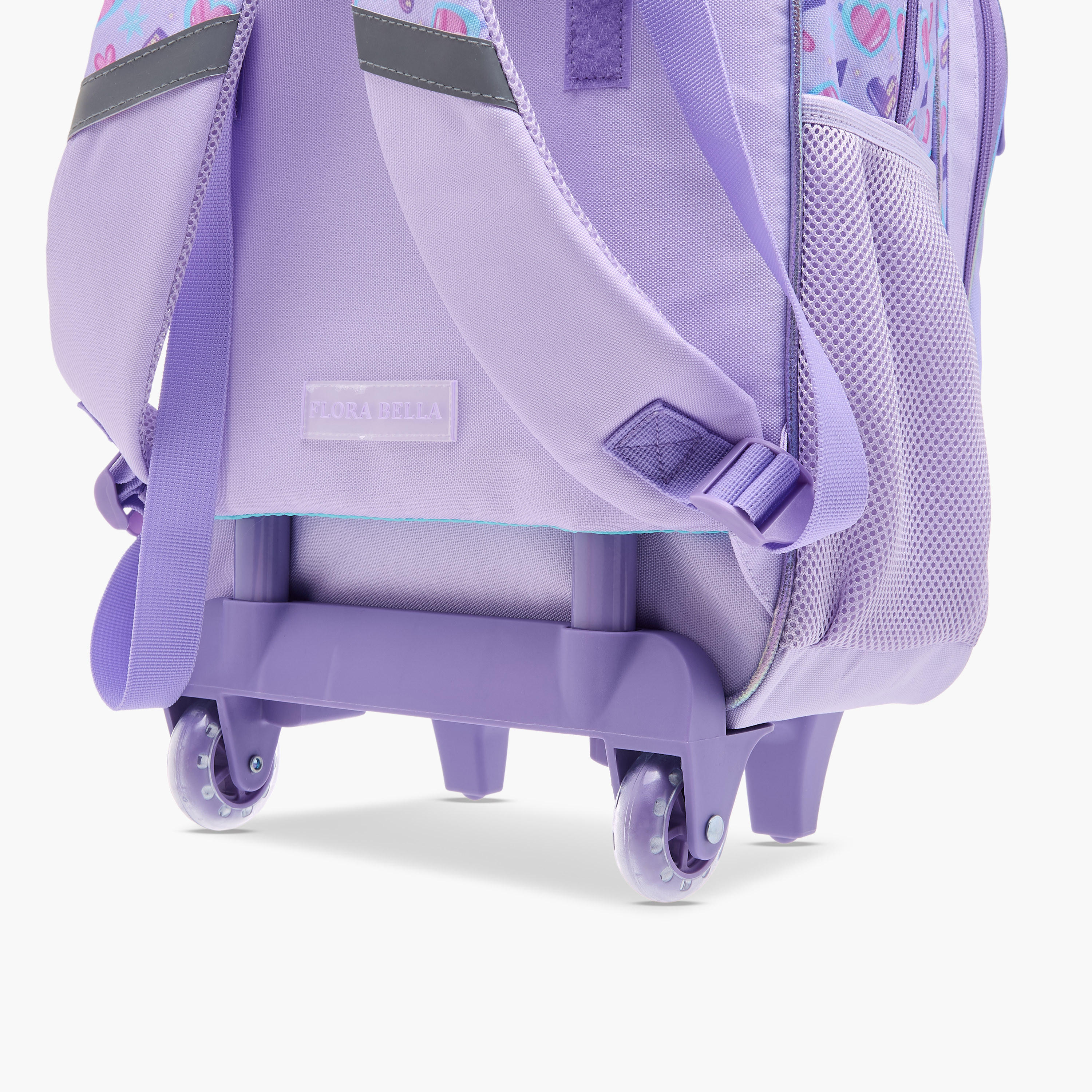 Flora Bella Heart Print School Trolley Backpack with Retractable Handle - 30x16x44 cms-school-bagsandbackpacks-trolleybags-image-11