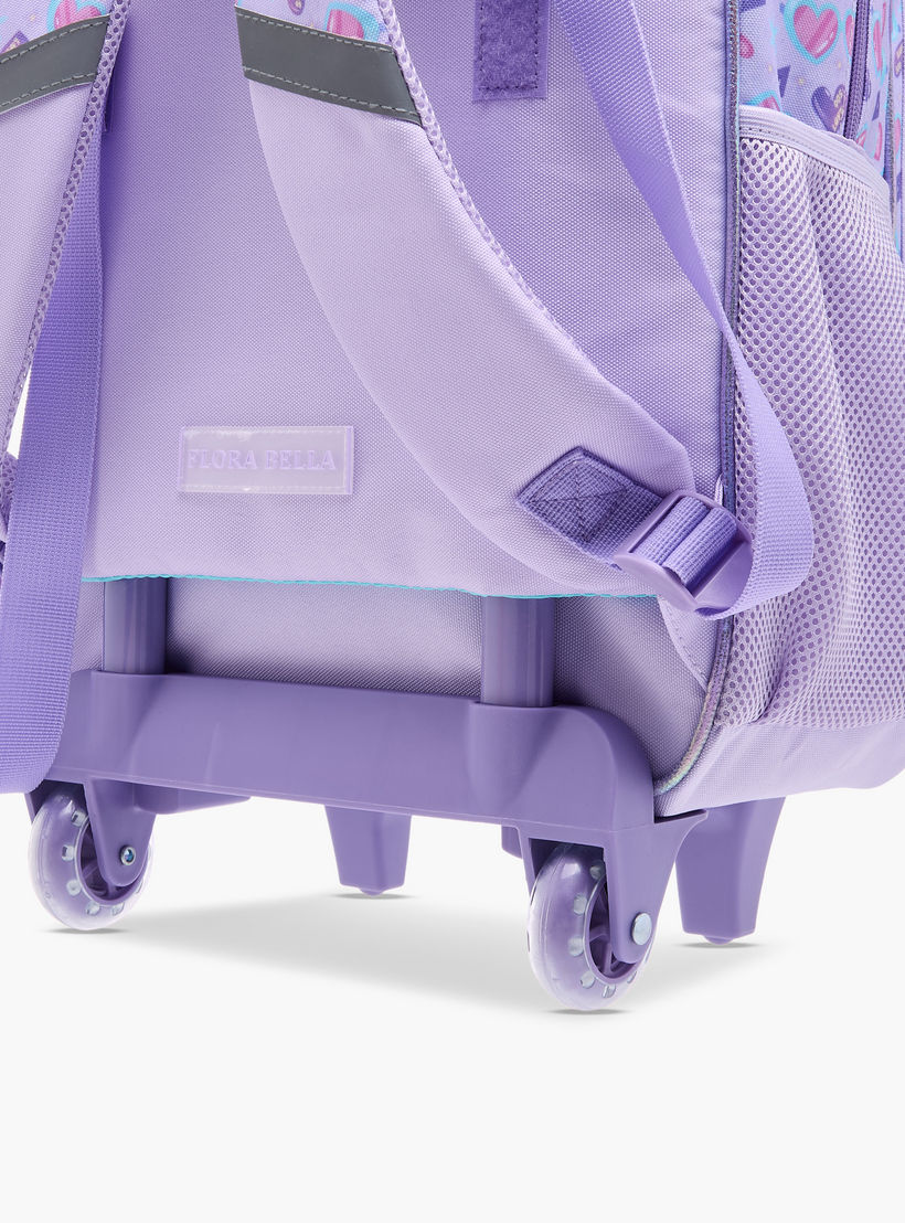 Flora Bella Heart Print School Trolley Backpack with Retractable Handle - 30x16x44 cms-school-bagsandbackpacks-trolleybags-image-11