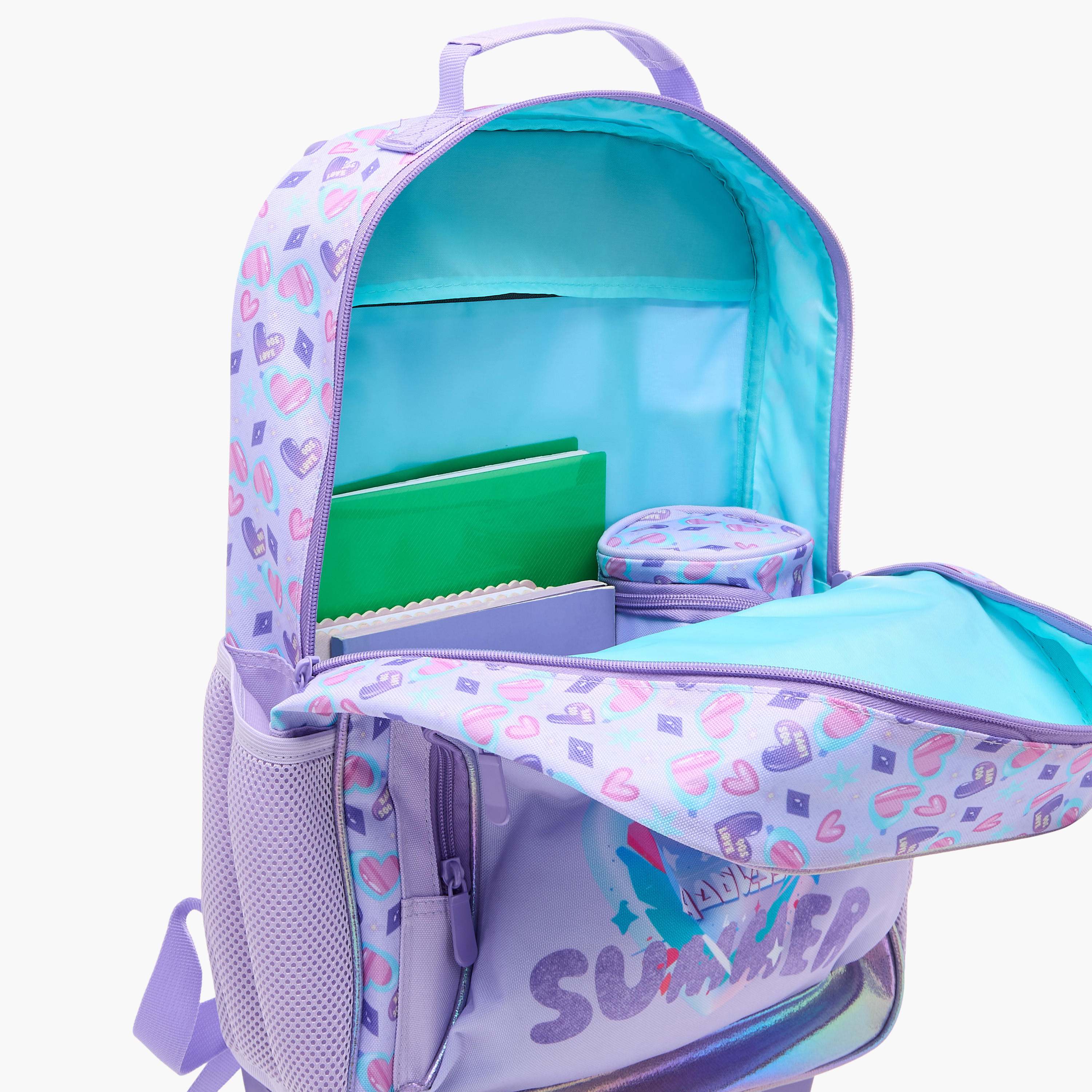 Flora Bella Heart Print School Trolley Backpack with Retractable Handle - 30x16x44 cms-school-bagsandbackpacks-trolleybags-image-14