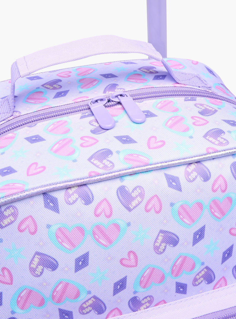 Flora Bella Heart Print School Trolley Backpack with Retractable Handle - 30x16x44 cms-school-bagsandbackpacks-trolleybags-image-8