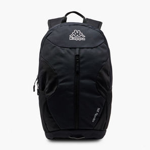 Kappa Logo Print Backpack with Adjustable Straps and Zip Closure - 16x27x46 cm-women-bagsandwallets-backpacks-image-1