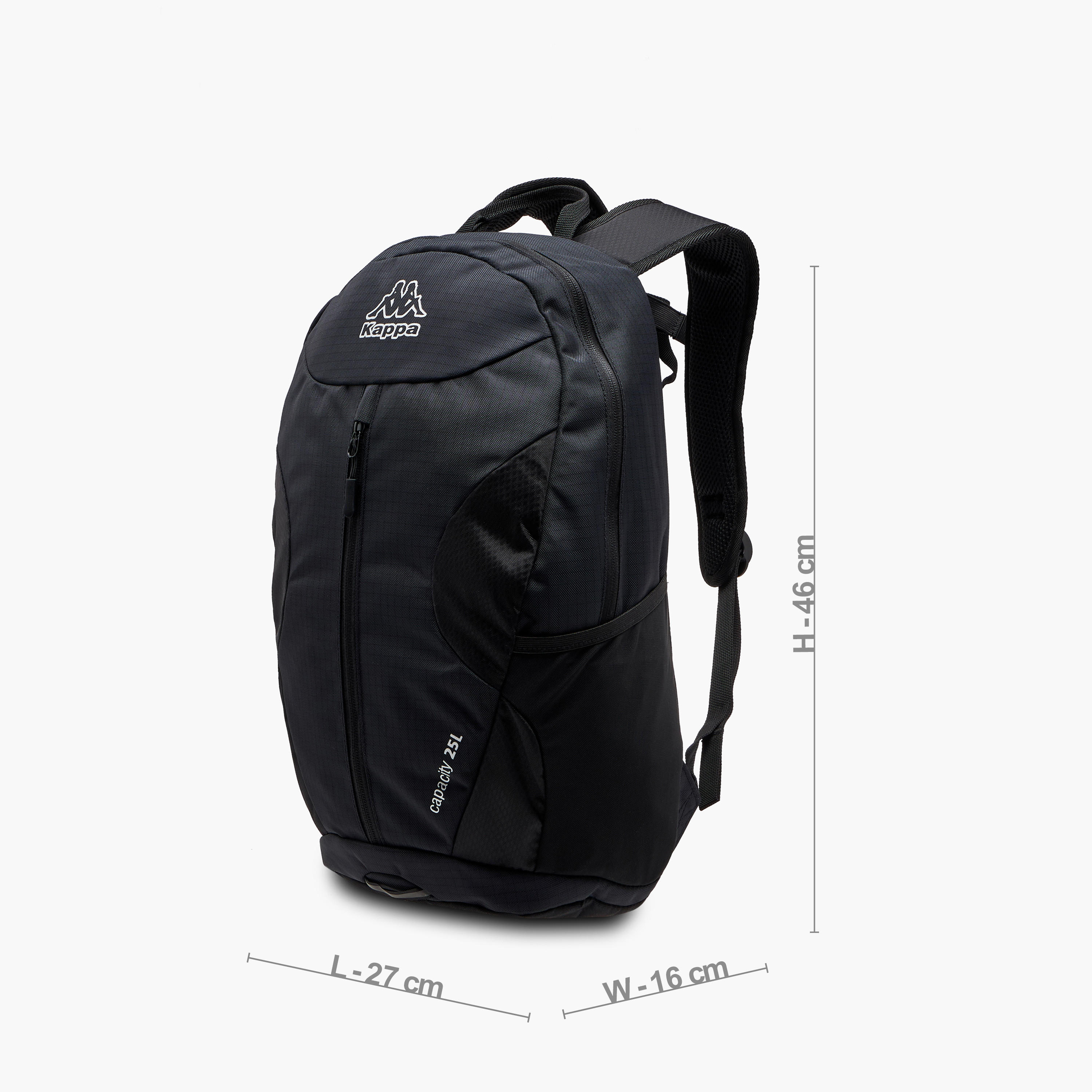 Kappa Logo Print Backpack with Adjustable Straps and Zip Closure - 16x27x46 cm-women-bagsandwallets-backpacks-image-2