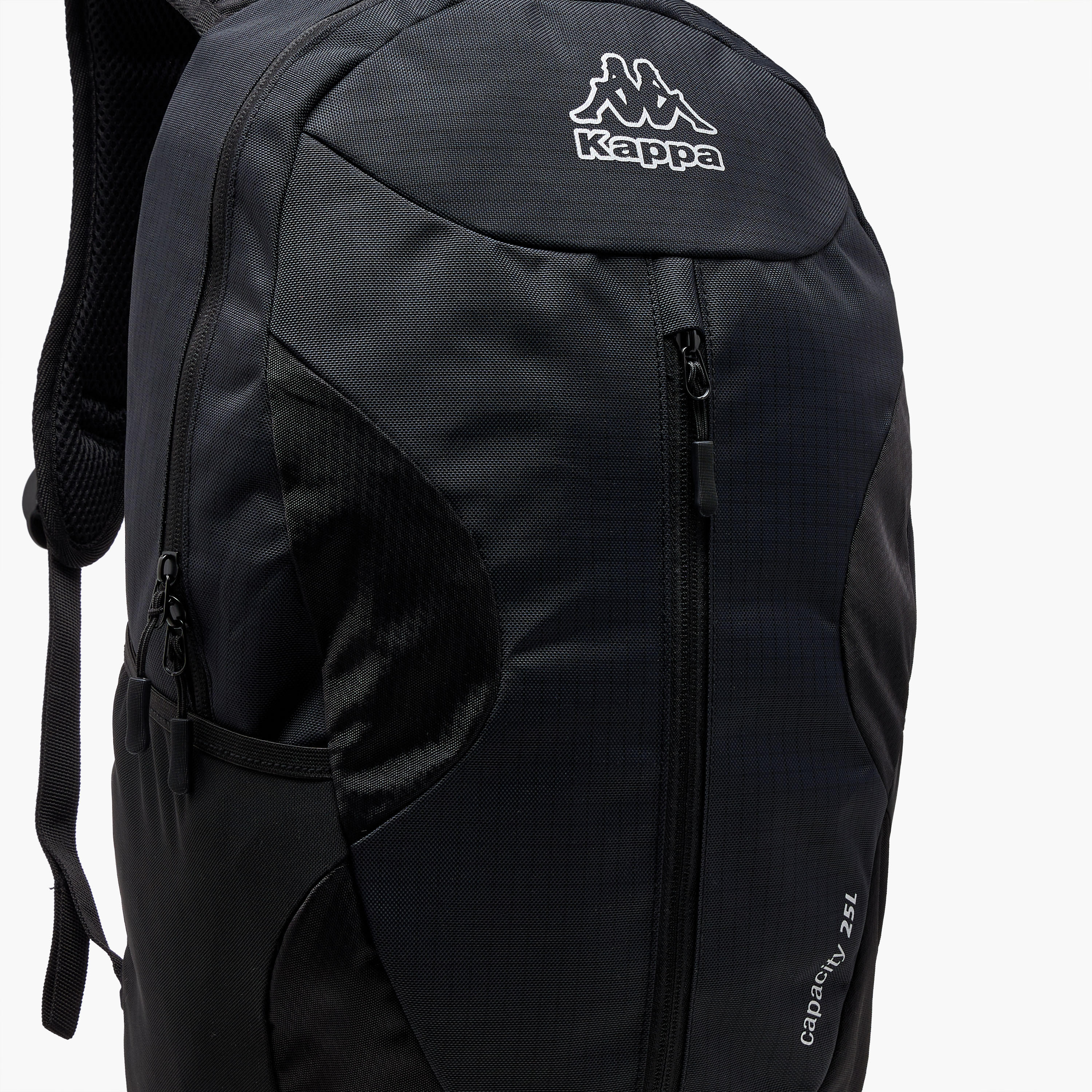 Kappa Logo Print Backpack with Adjustable Straps and Zip Closure - 16x27x46 cm-women-bagsandwallets-backpacks-image-7
