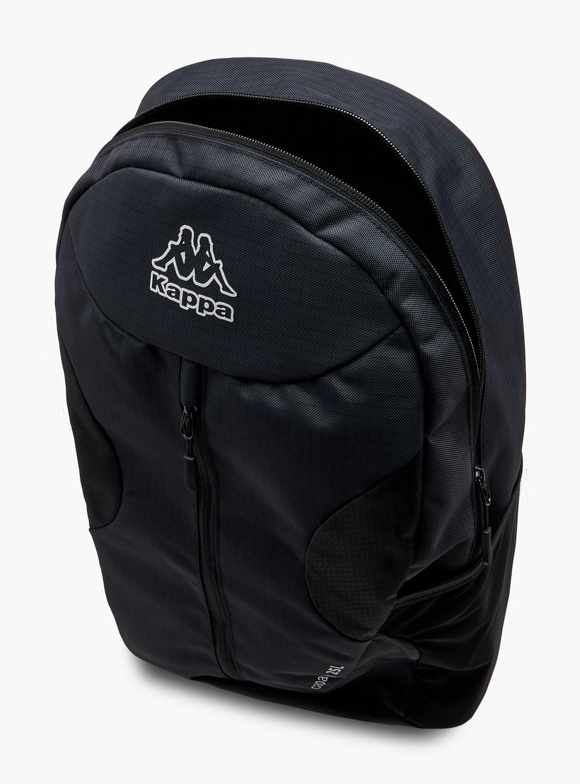 Kappa Logo Print Backpack with Adjustable Straps and Zip Closure - 16x27x46 cm-women-bagsandwallets-backpacks-image-8