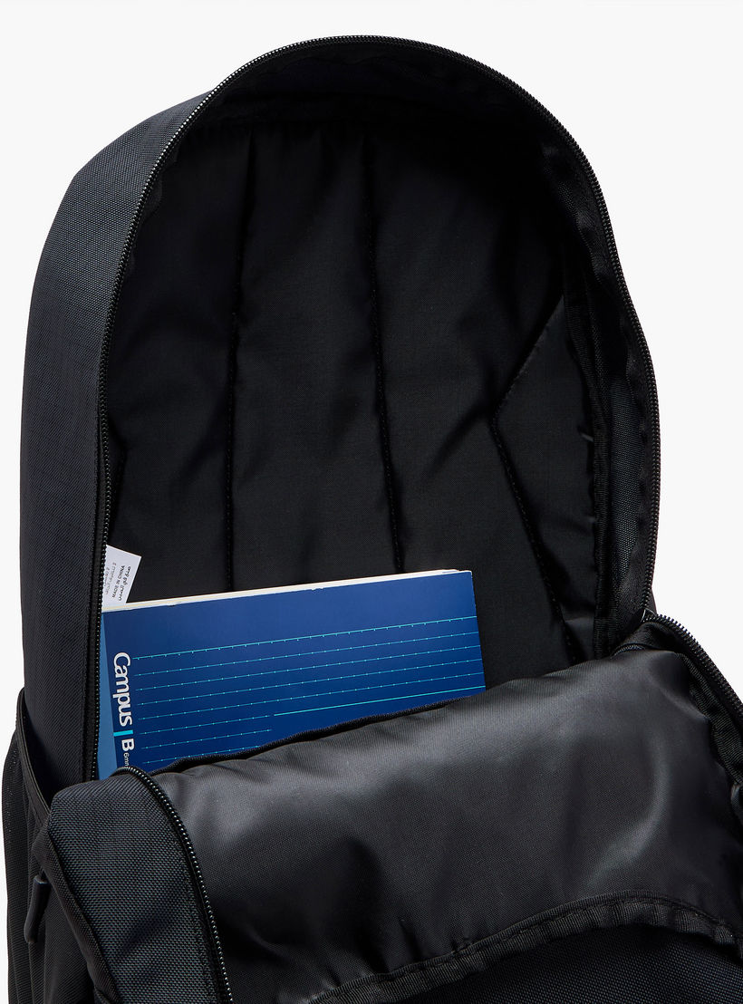 Kappa Logo Print Backpack with Adjustable Straps and Zip Closure - 16x27x46 cm-women-bagsandwallets-backpacks-image-9