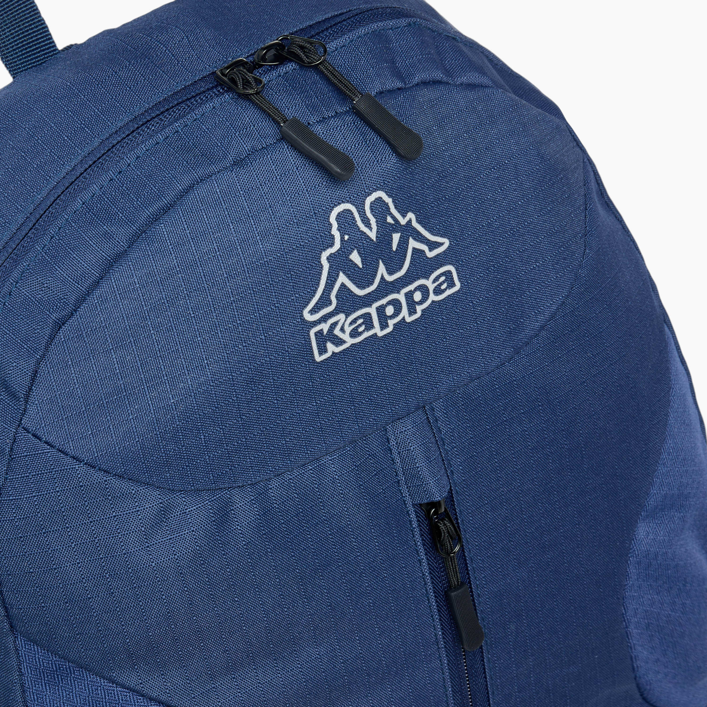 Kappa Logo Print Backpack with Adjustable Straps and Zip Closure - 16x27x46 cm-women-bagsandwallets-backpacks-image-5