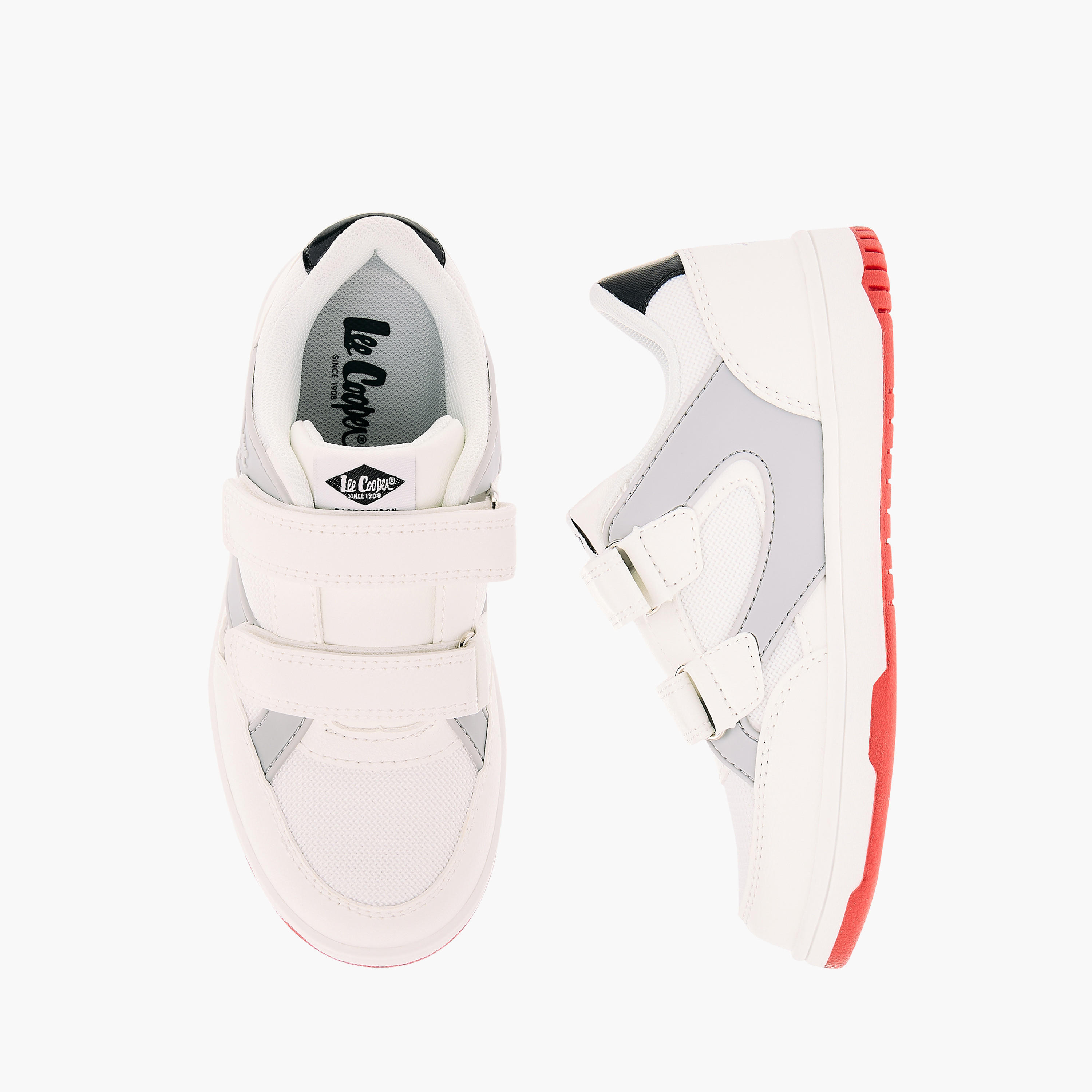 Lee Cooper Kids' Panelled Sneakers with Hook and Loop Closure-boys-shoes-schoolshoes-image-1