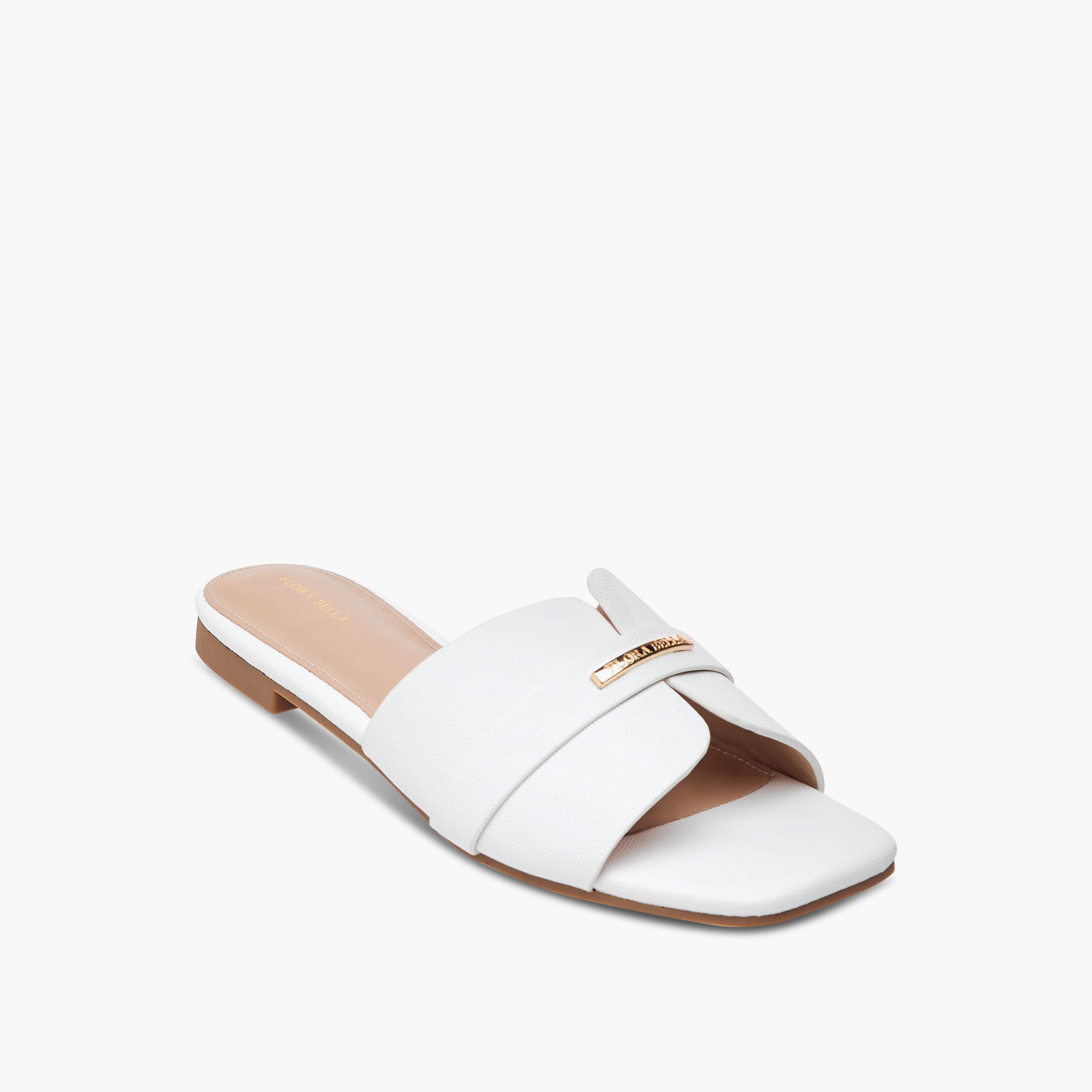 صندل مسطح سهل الارتداء بزينة ميتال من فلورا بيلا-women-shoes-flats-sandals-image-2