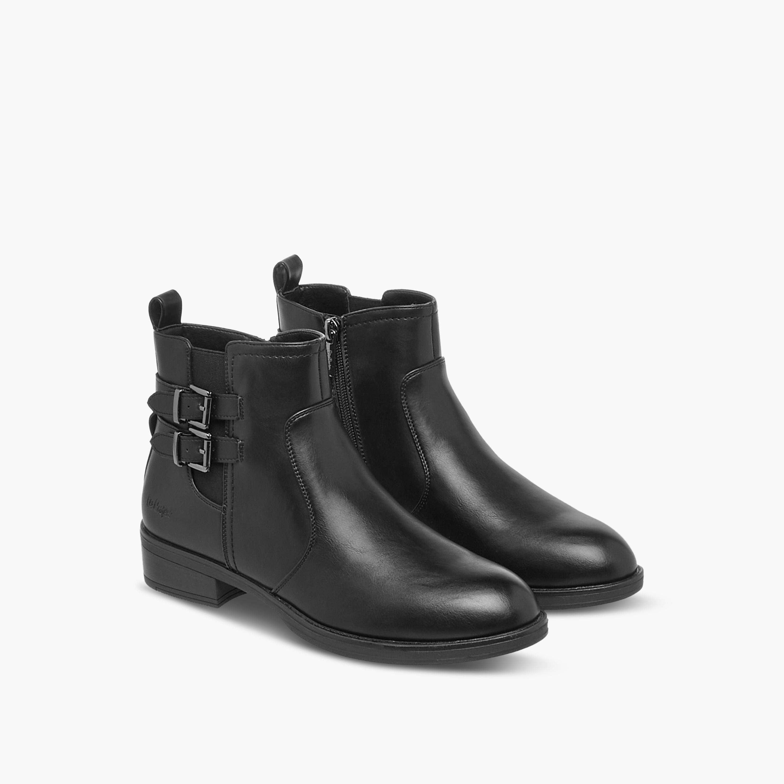 Lee Cooper Women's Solid Ankle Boots with Zip Closure-women-shoes-boots-image-1