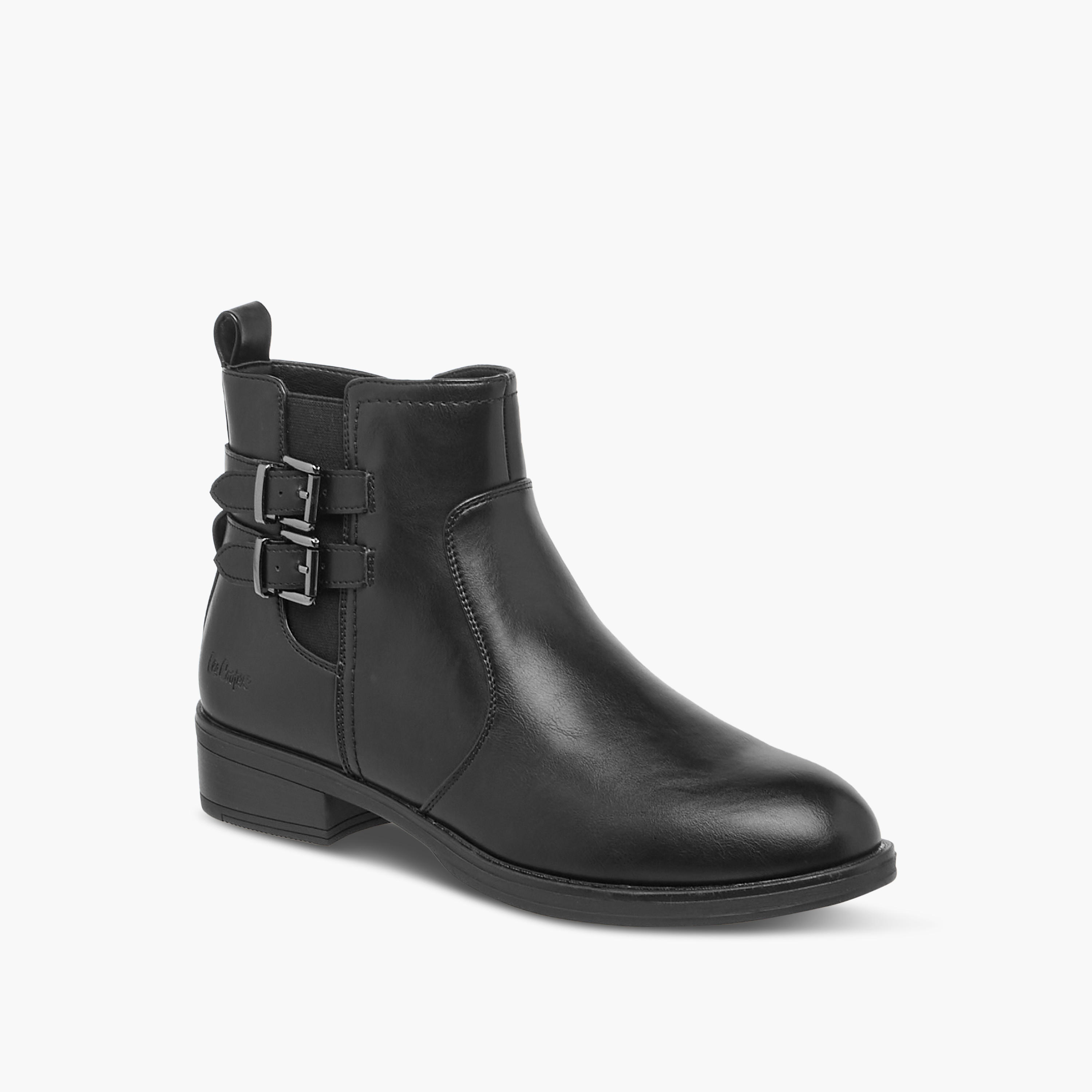 Lee Cooper Women's Solid Ankle Boots with Zip Closure-women-shoes-boots-image-2