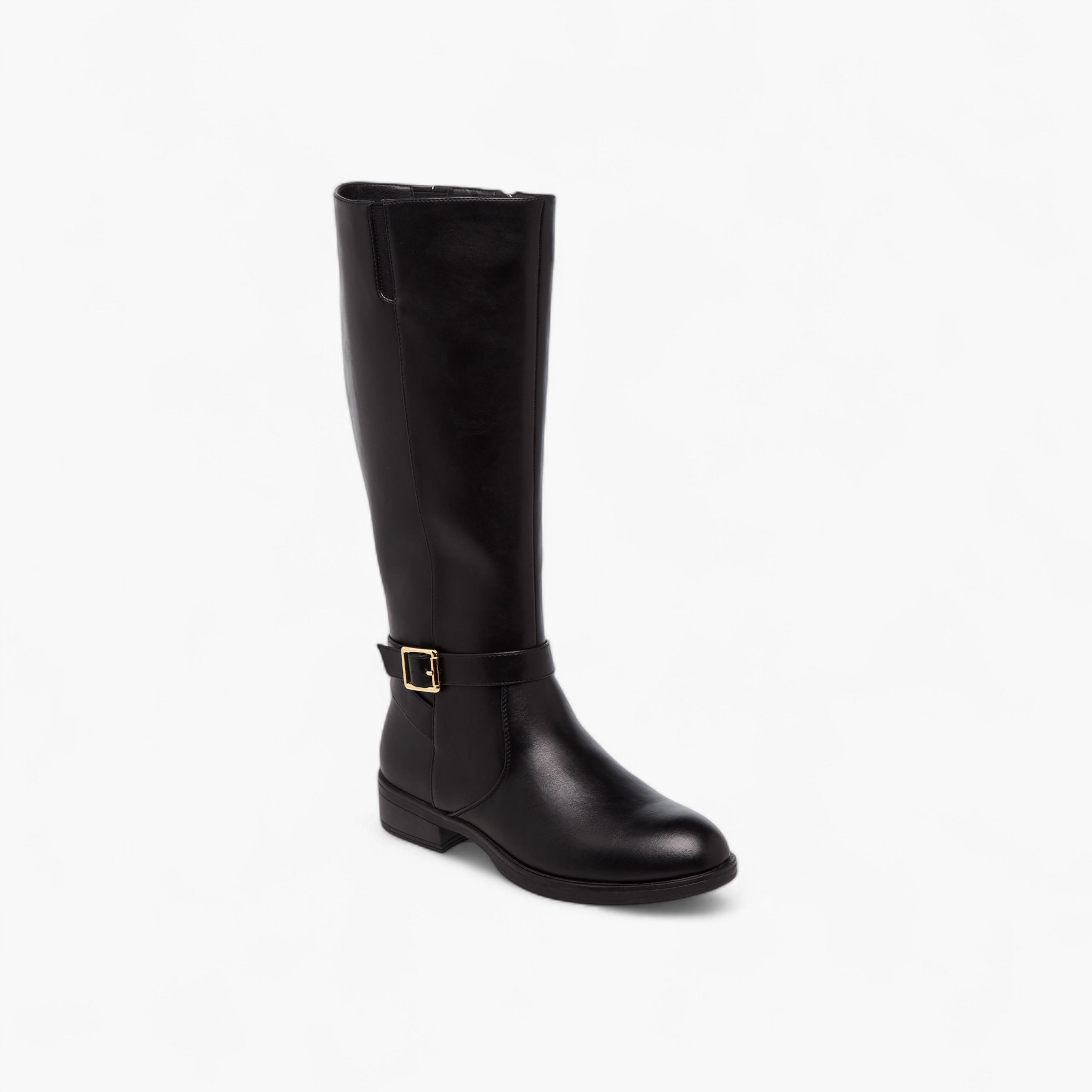 Celeste Women's Panelled High Shaft Boots with Zip Closure-women-shoes-boots-image-2