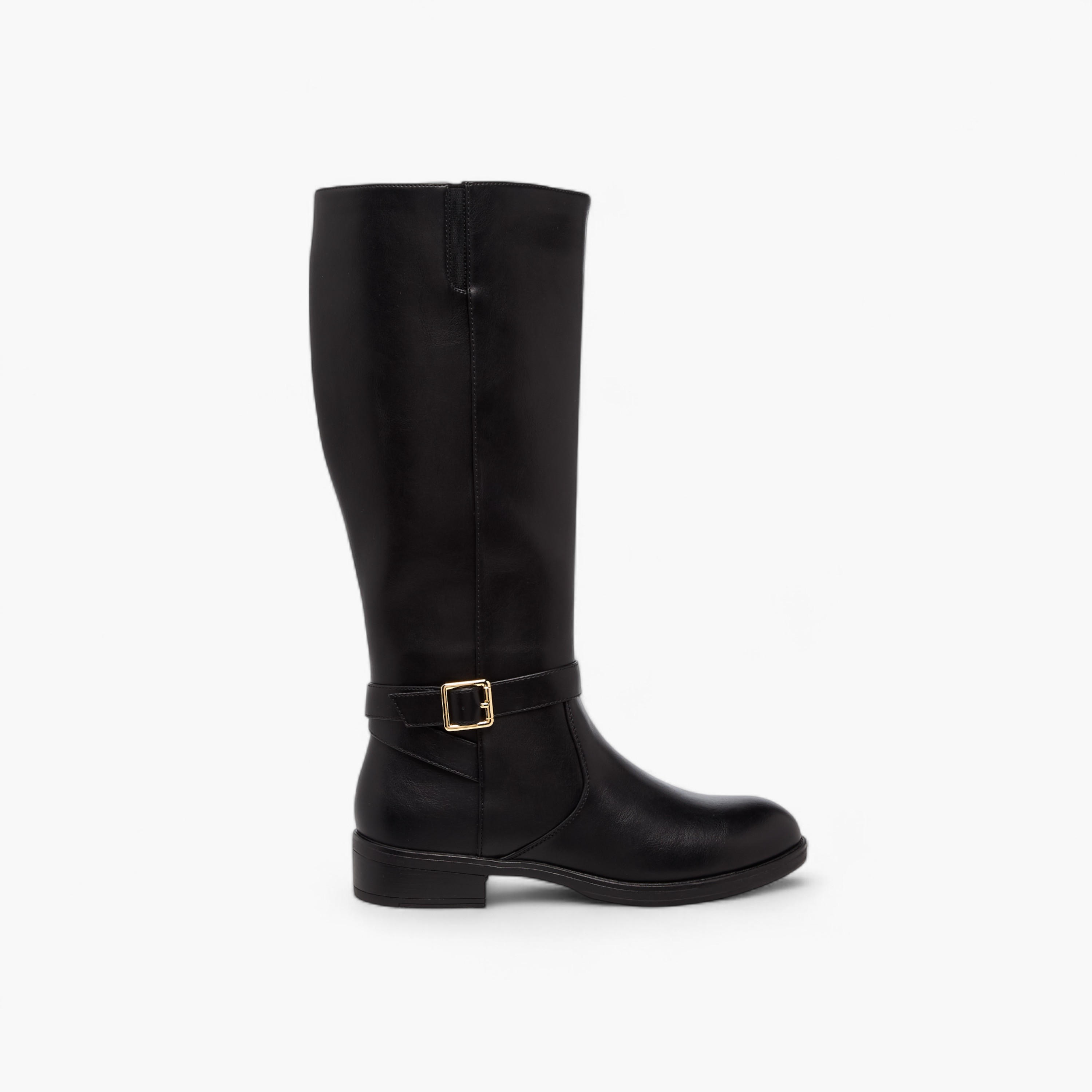 Celeste Women's Panelled High Shaft Boots with Zip Closure-women-shoes-boots-image-3