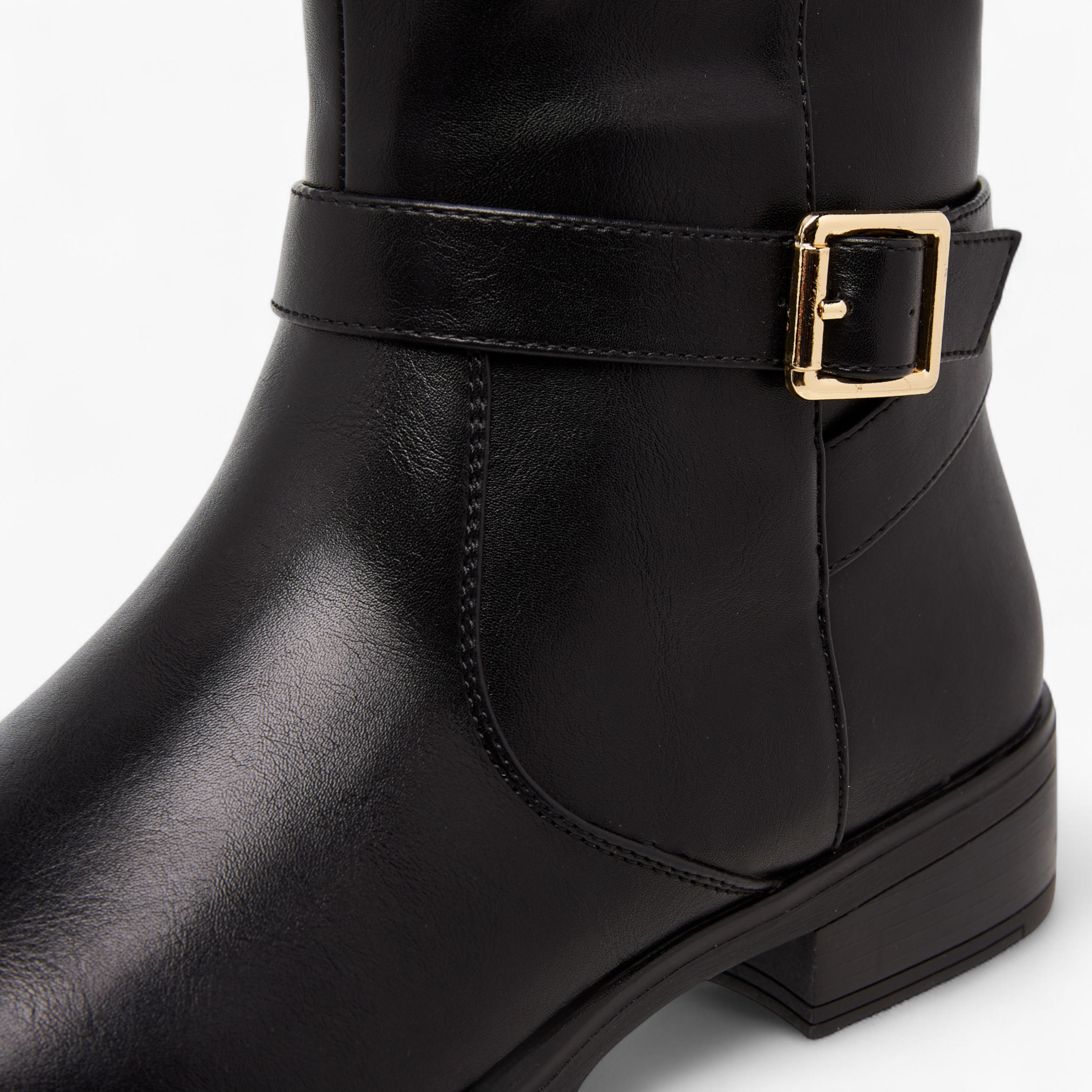 Celeste Women's Panelled High Shaft Boots with Zip Closure-women-shoes-boots-image-4