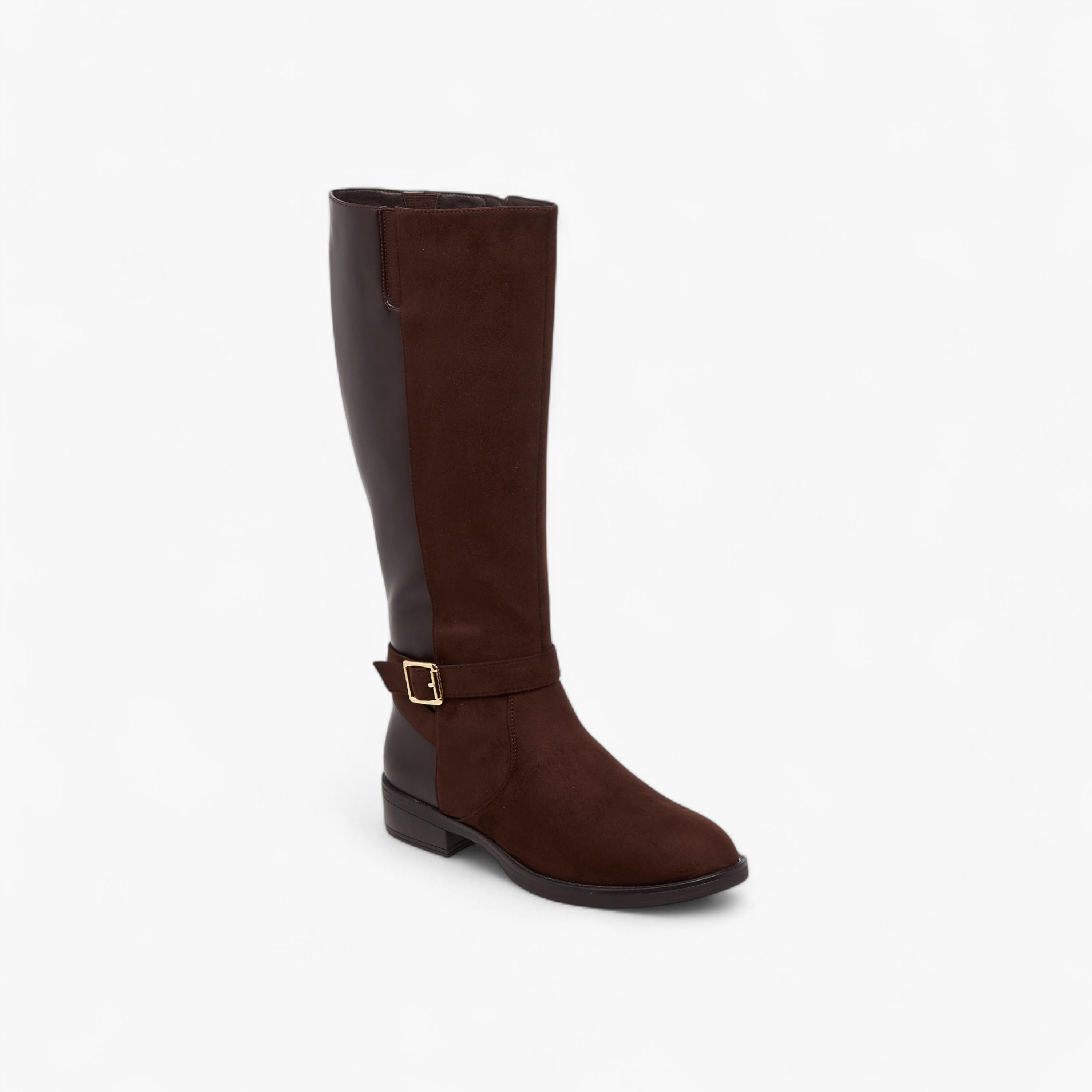 Celeste Women's Panelled High Shaft Boots with Zip Closure-women-shoes-boots-image-2