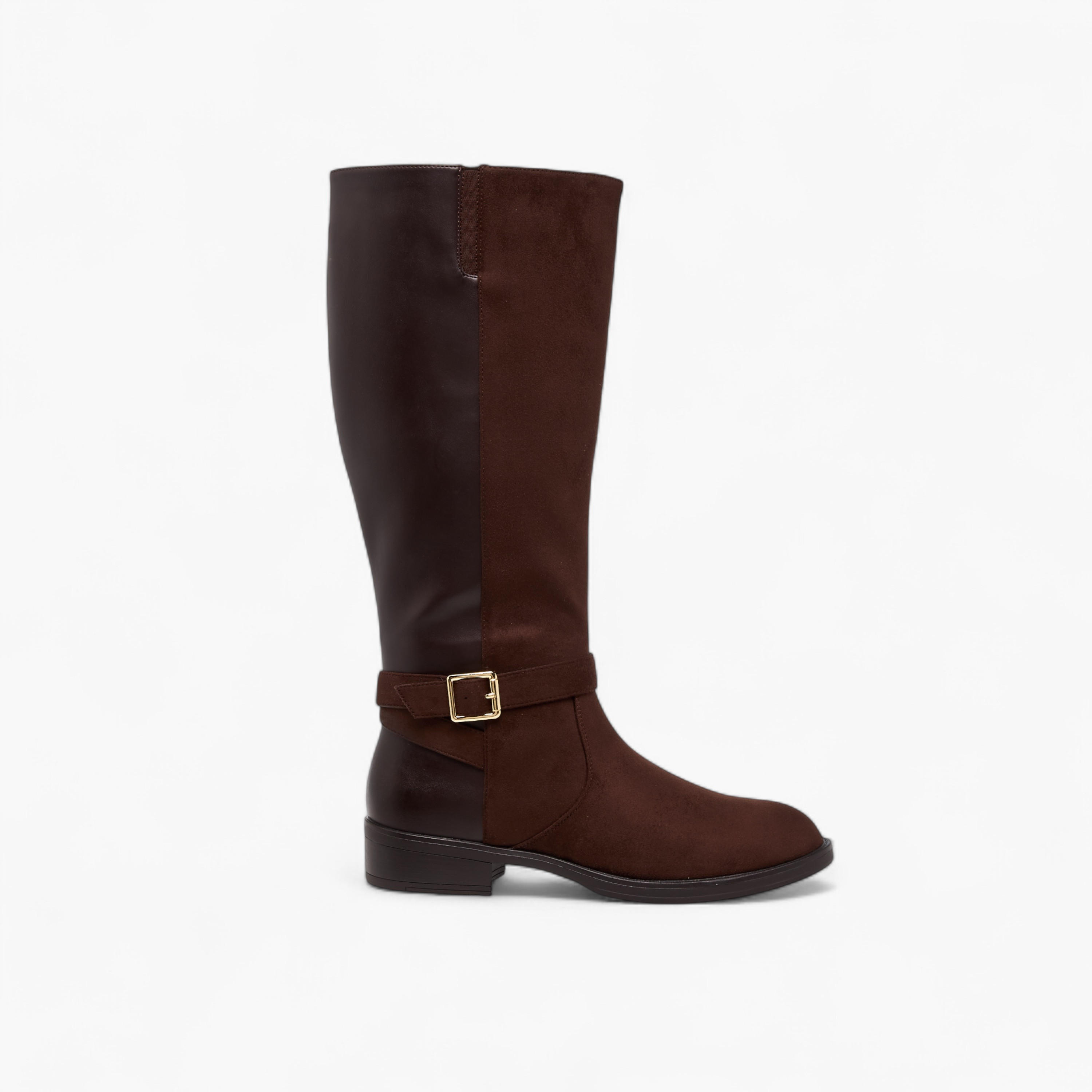 Celeste Women's Panelled High Shaft Boots with Zip Closure-women-shoes-boots-image-3