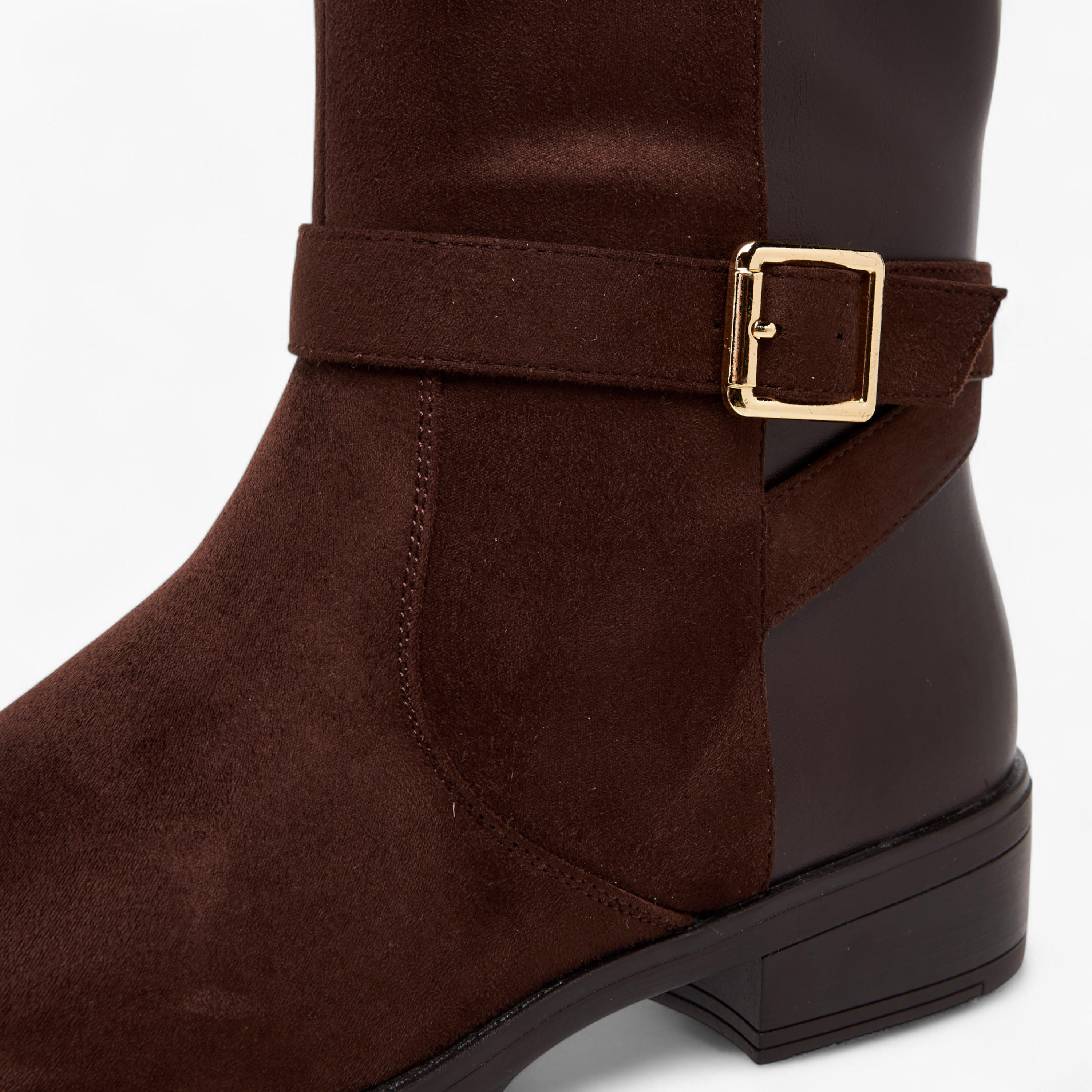 Celeste Women's Panelled High Shaft Boots with Zip Closure-women-shoes-boots-image-4