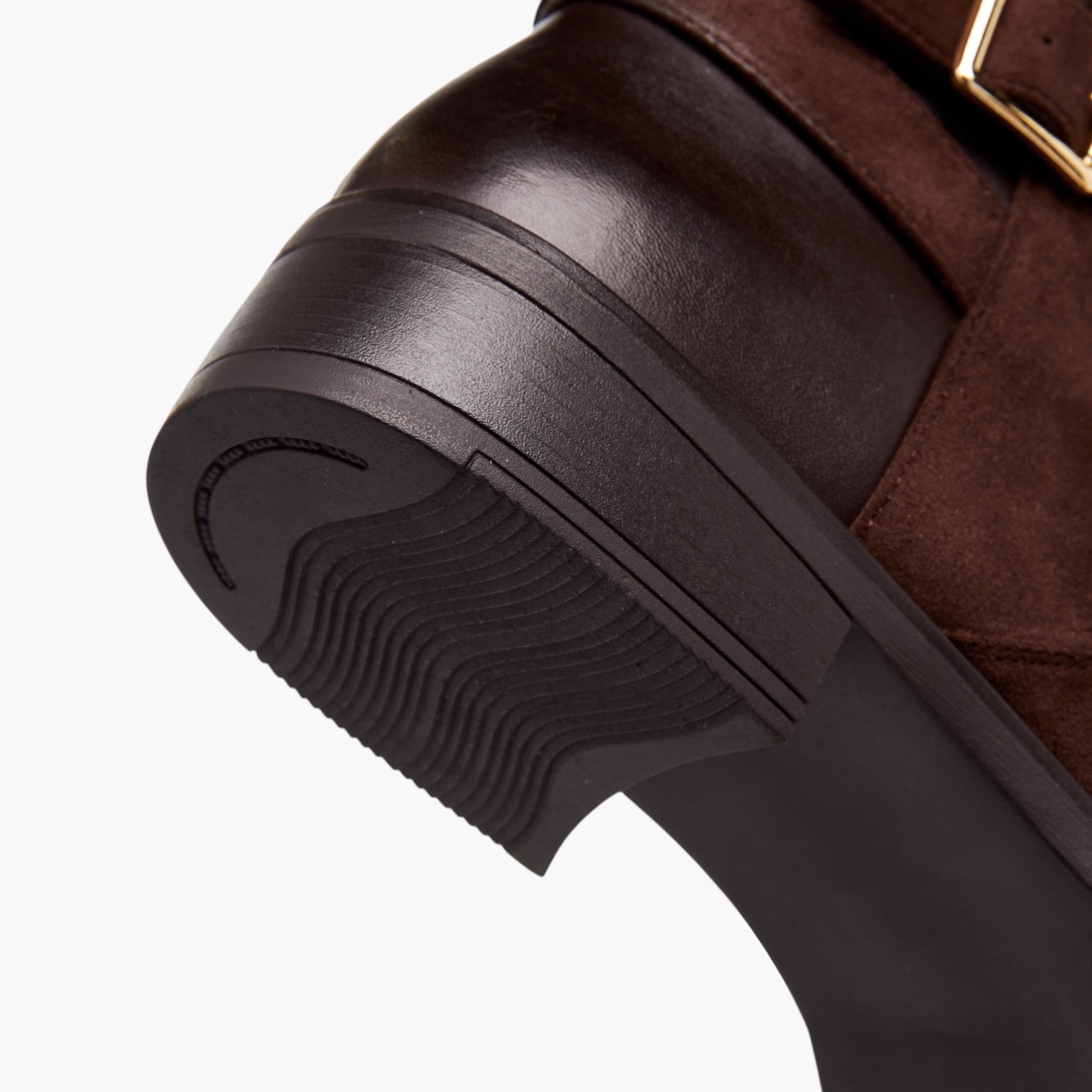 Celeste Women's Panelled High Shaft Boots with Zip Closure-women-shoes-boots-image-6