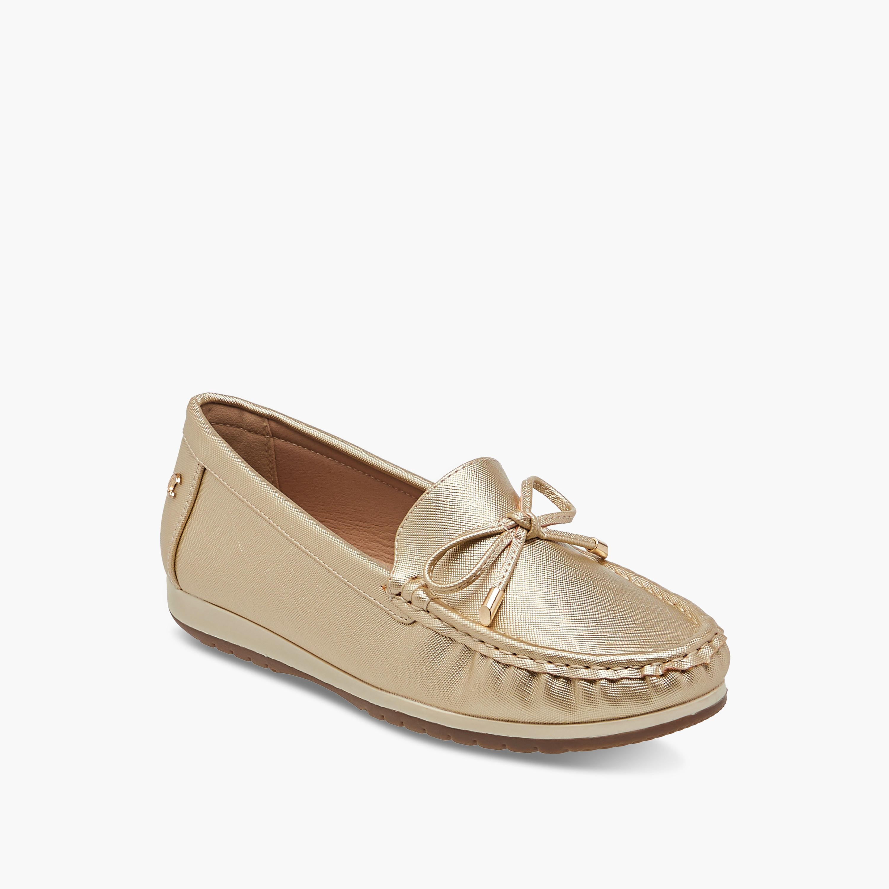 حذاء موكاسين مريح سهل الارتداء بتفاصيل فيونكة من لو كونفورت-women-shoes-flats-moccasins-image-2