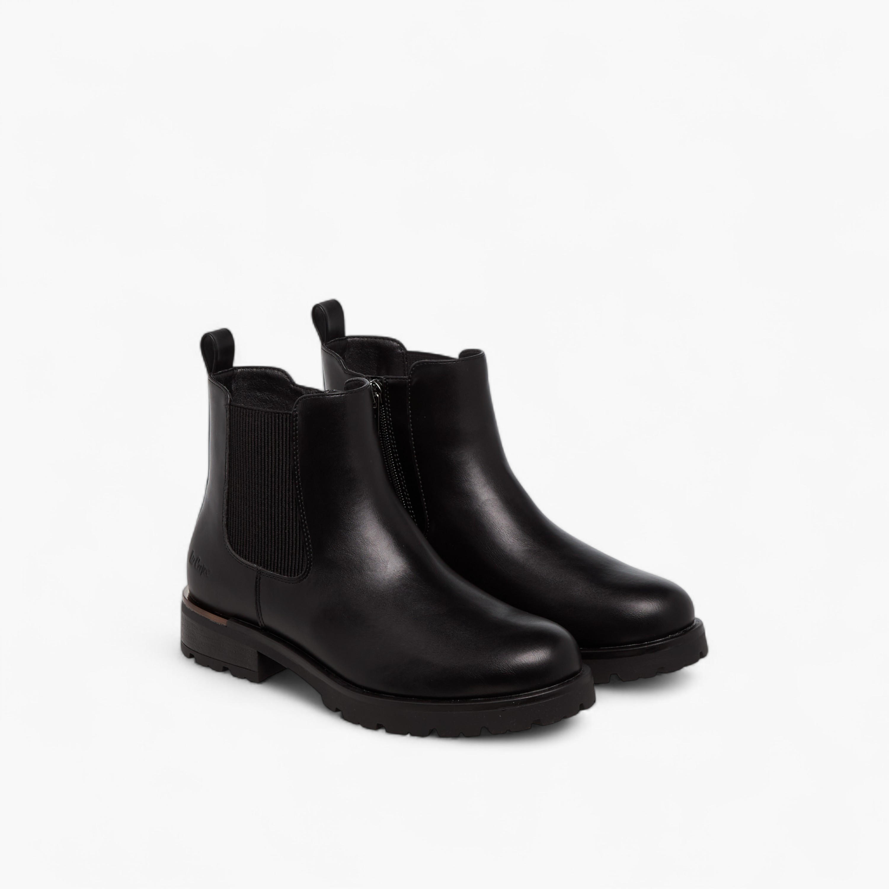 Lee Cooper Women's Solid Ankle Boots with Zip Closure-women-shoes-boots-image-1
