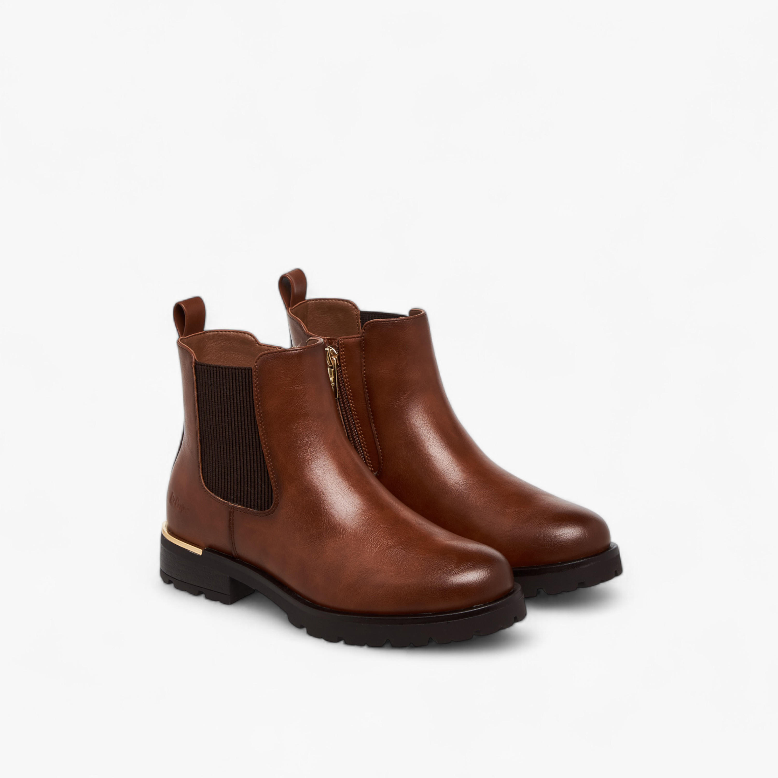 Lee Cooper Women's Solid Ankle Boots with Zip Closure-women-shoes-boots-image-1