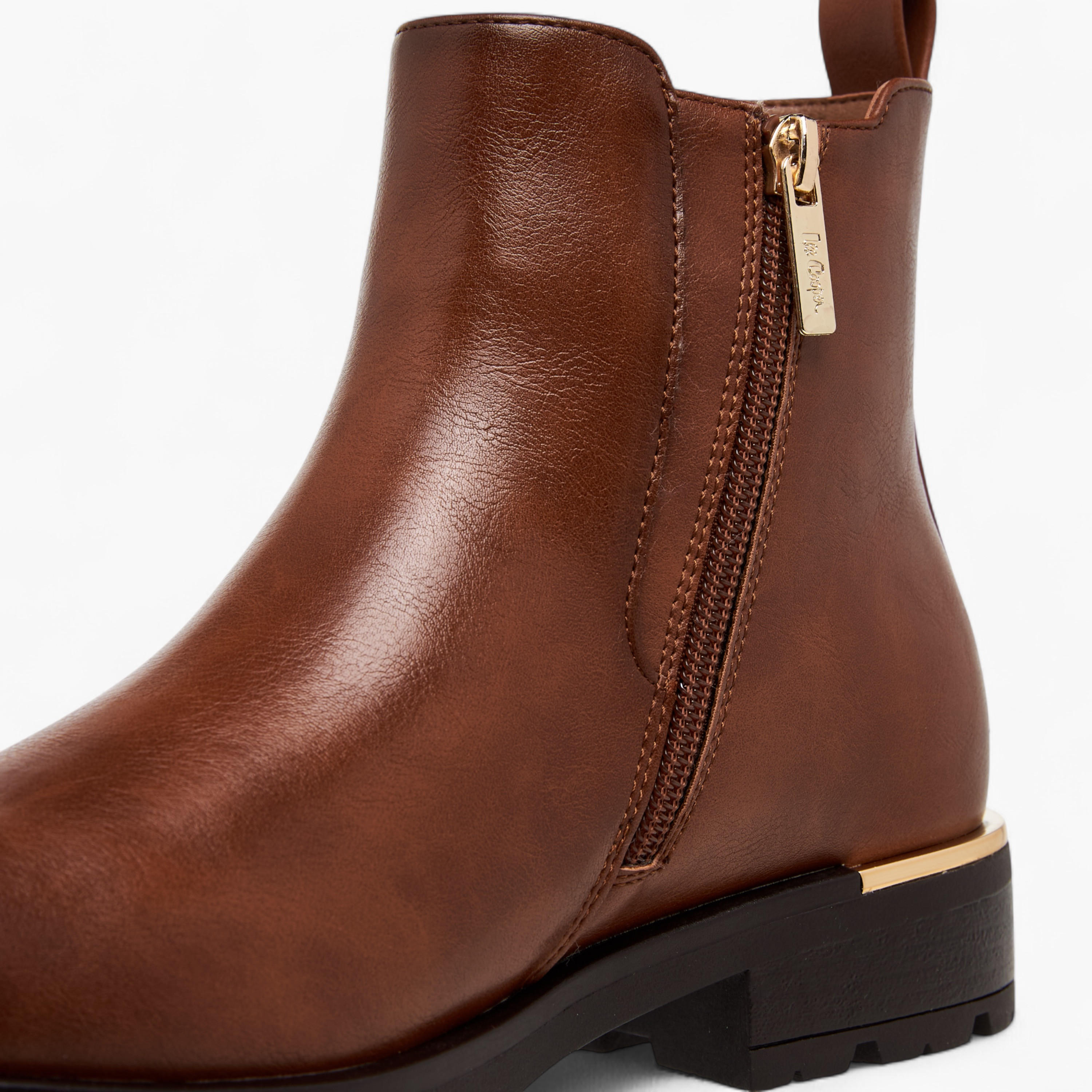 Lee Cooper Women's Solid Ankle Boots with Zip Closure-women-shoes-boots-image-6
