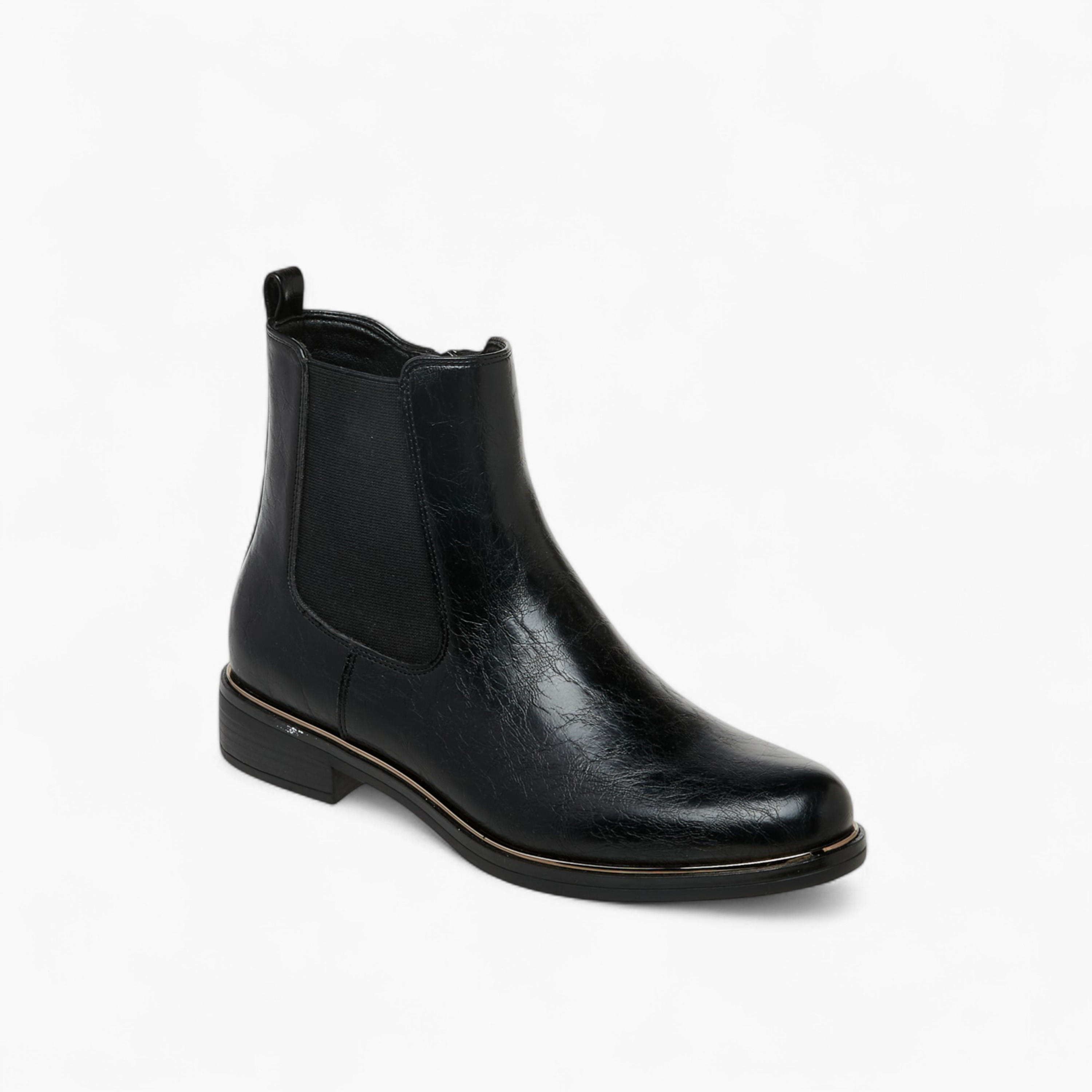 بوت كاحل سادة بسحاب إغلاق وألسنة سحب للنساء من سيليست-women-shoes-boots-image-2