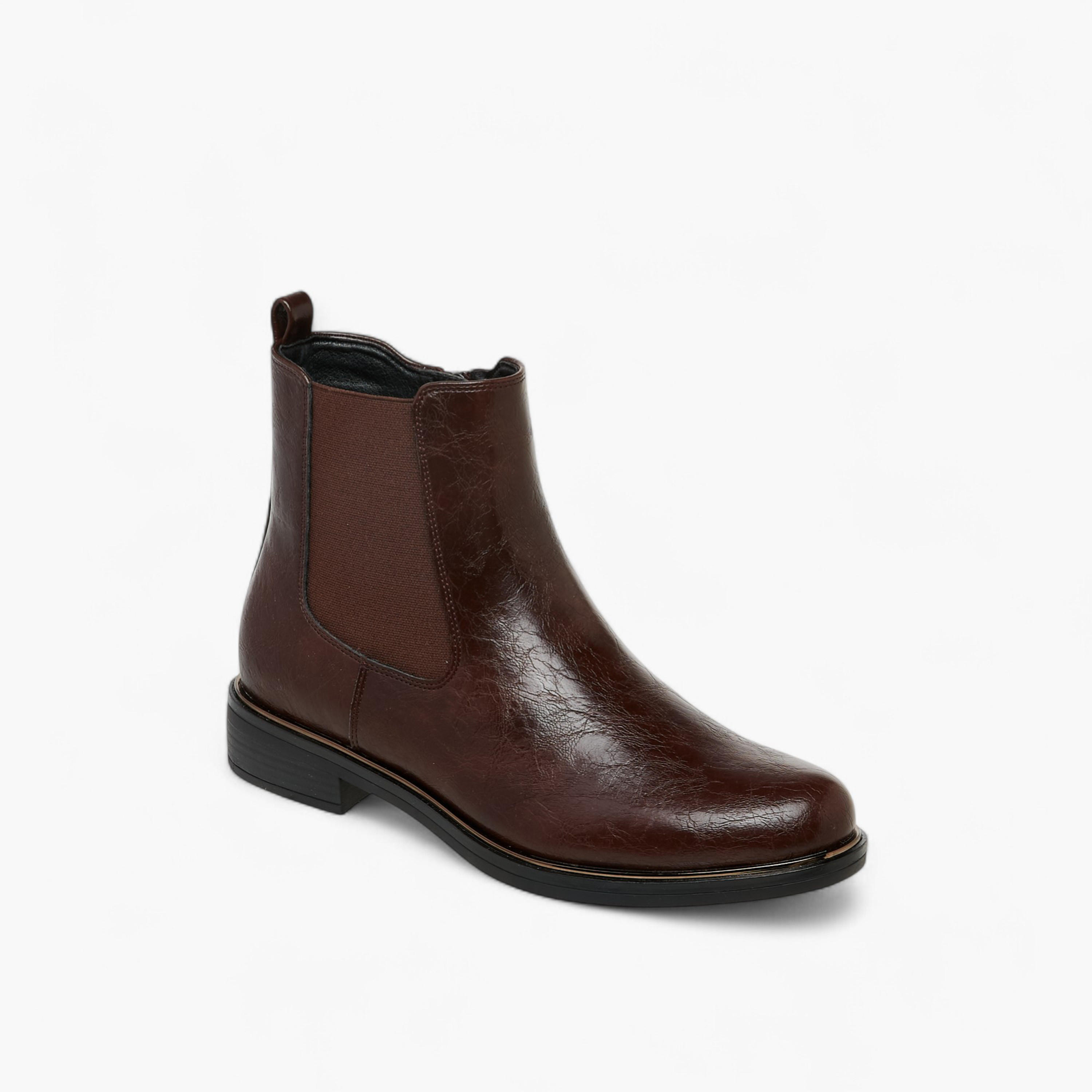 Celeste Women's Solid Ankle Boots with Zip Closure and Pull Tabs-women-shoes-boots-image-2