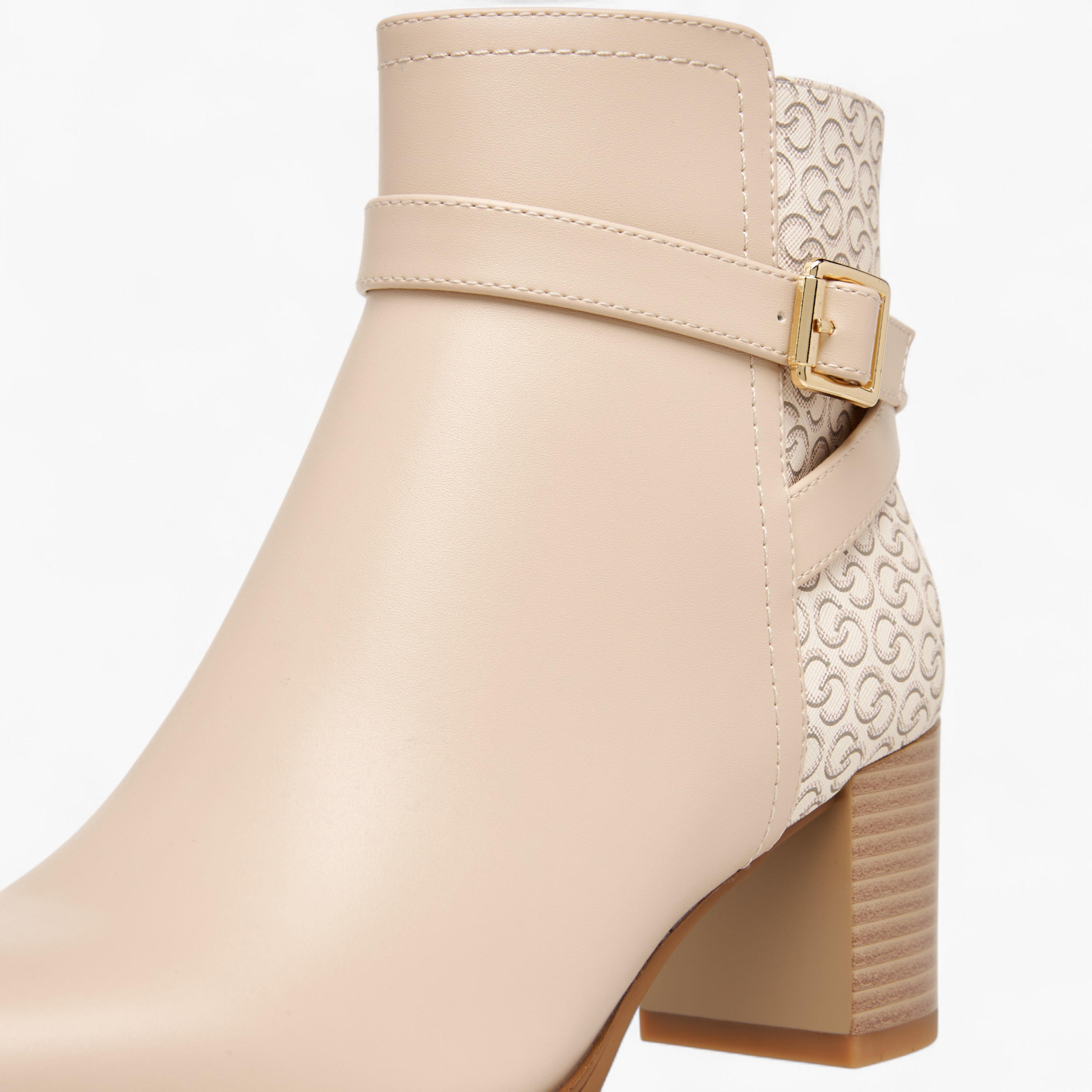 Celeste Women's Monogram Print Ankle Boots with Block Heel-women-shoes-boots-image-4
