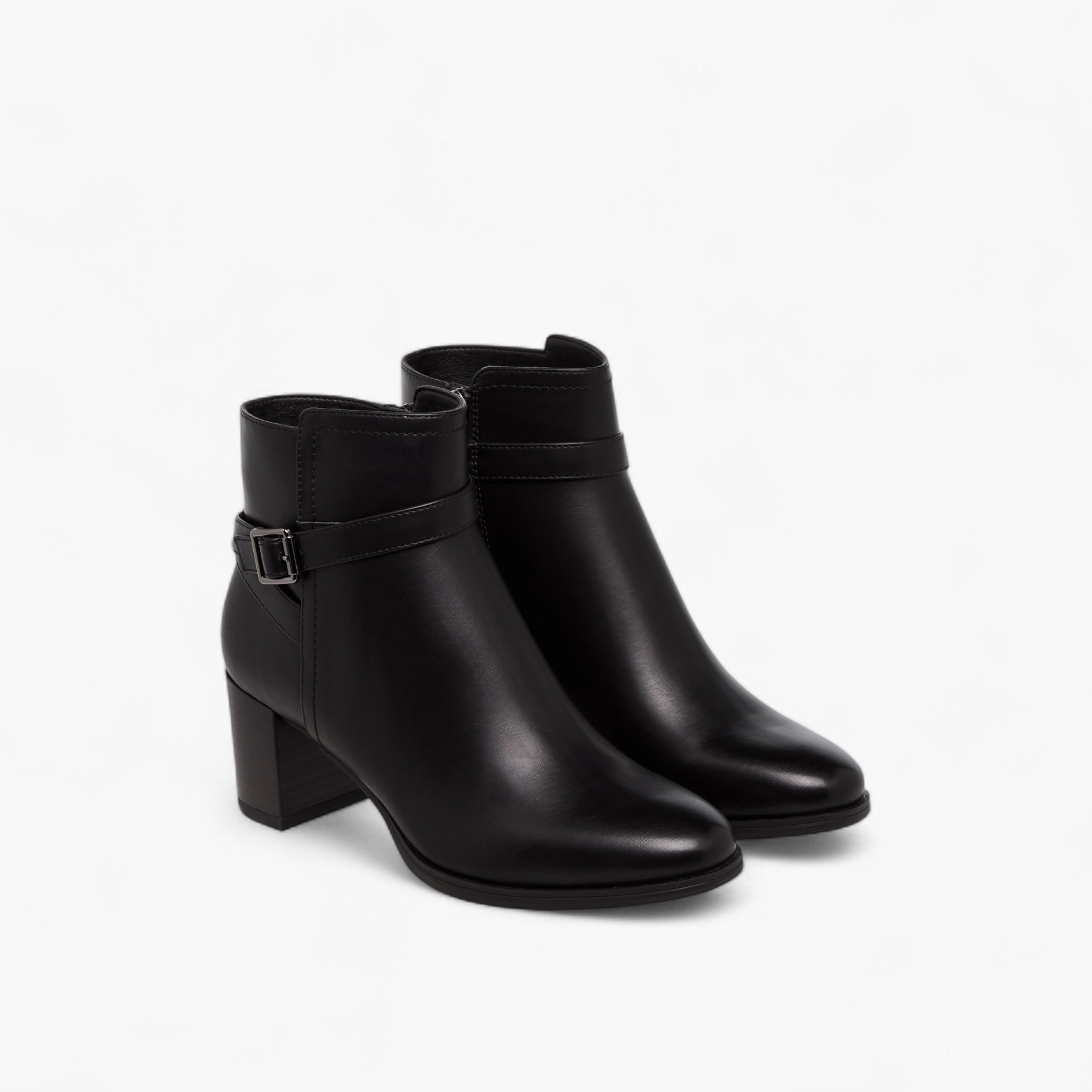 Celeste Women's Solid Ankle Boots with Block Heel-women-shoes-boots-image-1